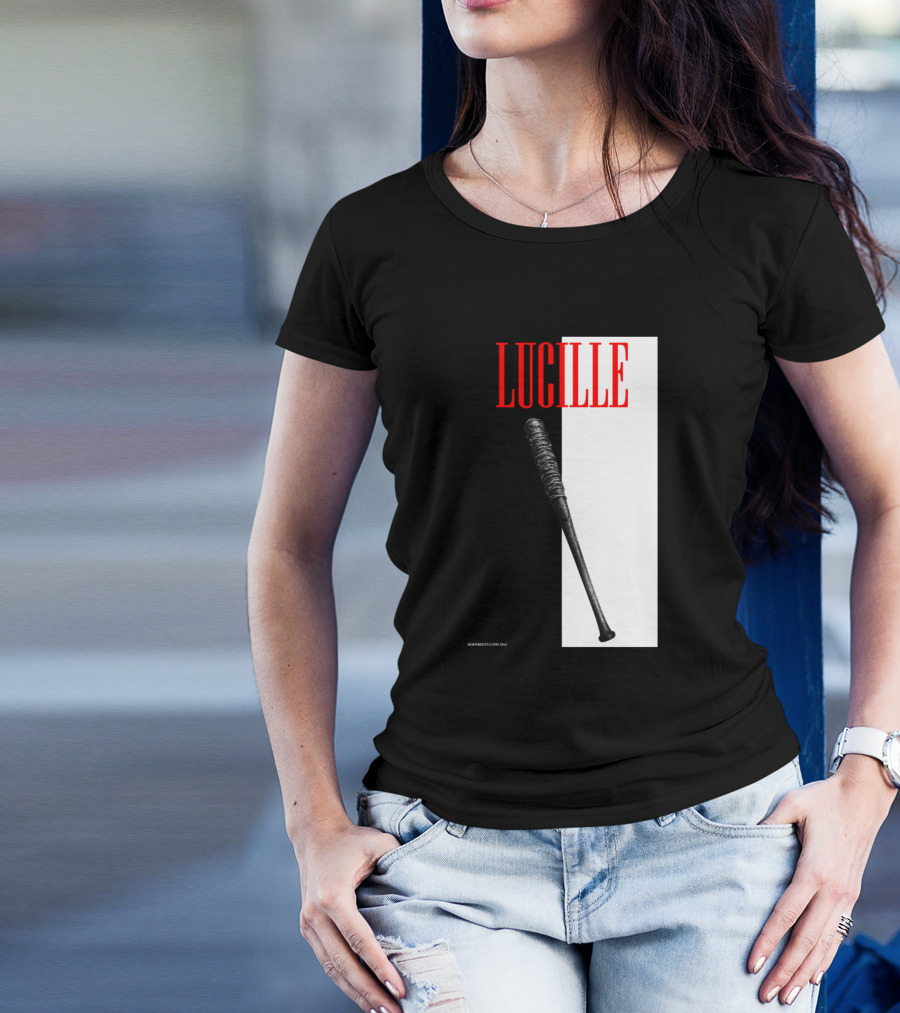 LUCILLE Negan Bat Icon With Black And White Split Background T-Shirt