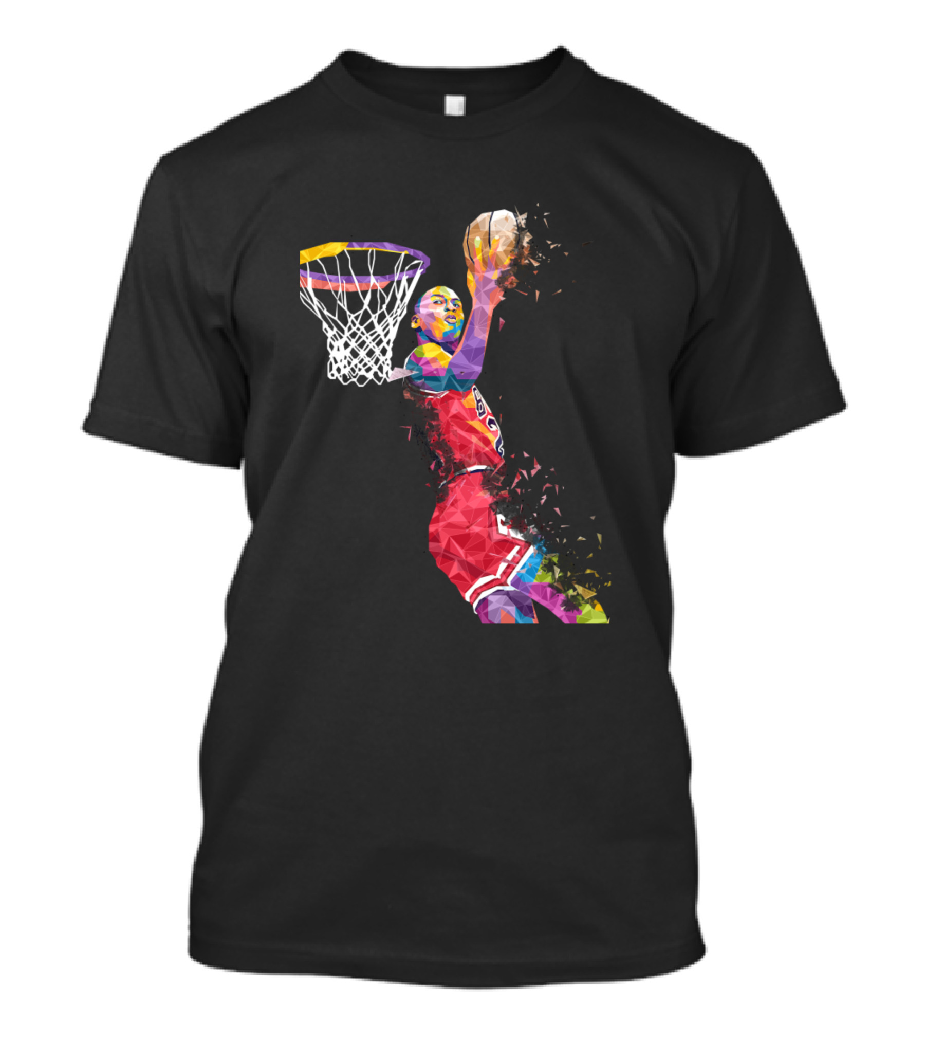 Michael Jordan Colorful Dunk Art Basketball Legend T-Shirt