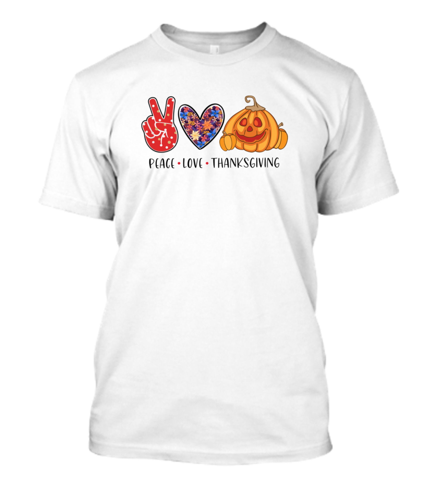 Peace Love Thanksgiving Pumpkin Halloween T-Shirt