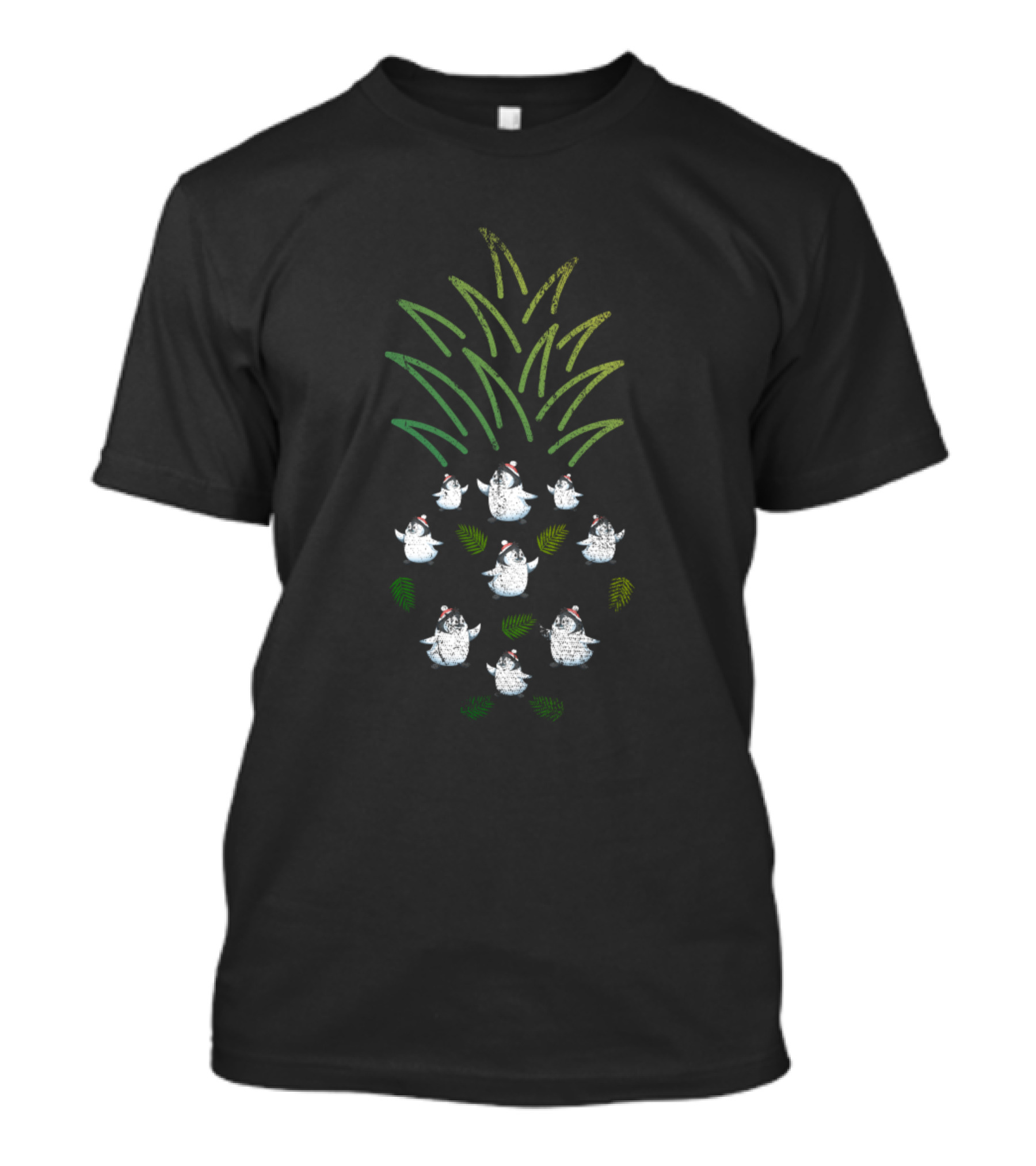 Penguin Pineapple Palm Leaves T-Shirt