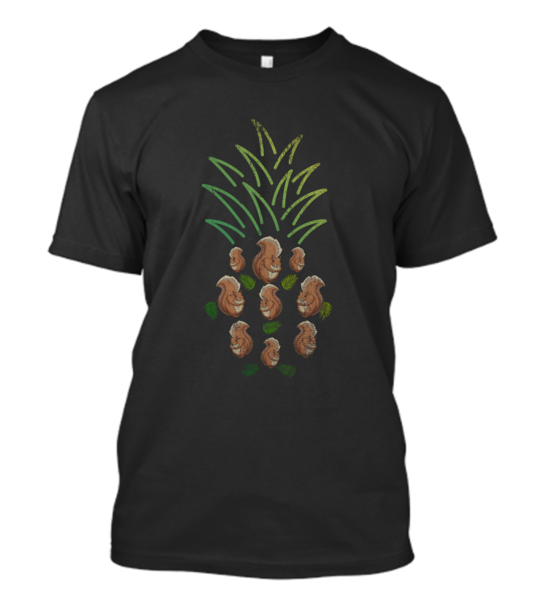 Retro Squirrel Pineapple Cute Animal Tropical T-Shirt