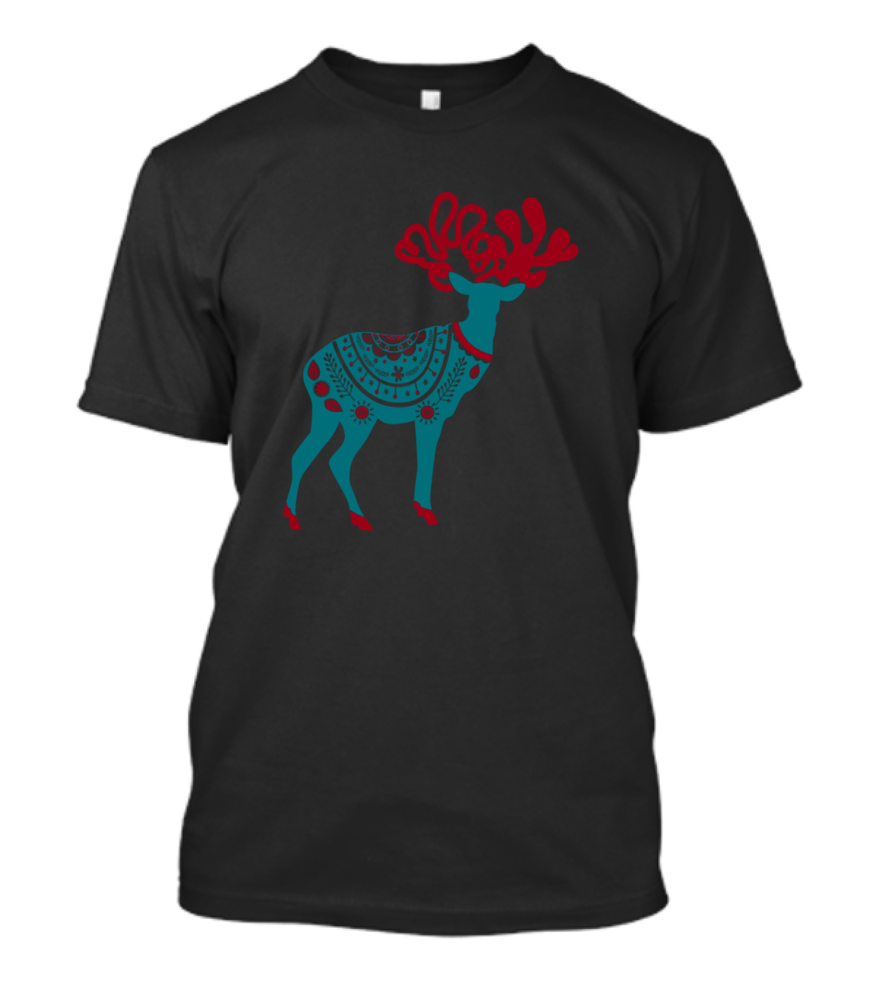 Scandinavian Christmas Reindeer Nordic Folk T-Shirt