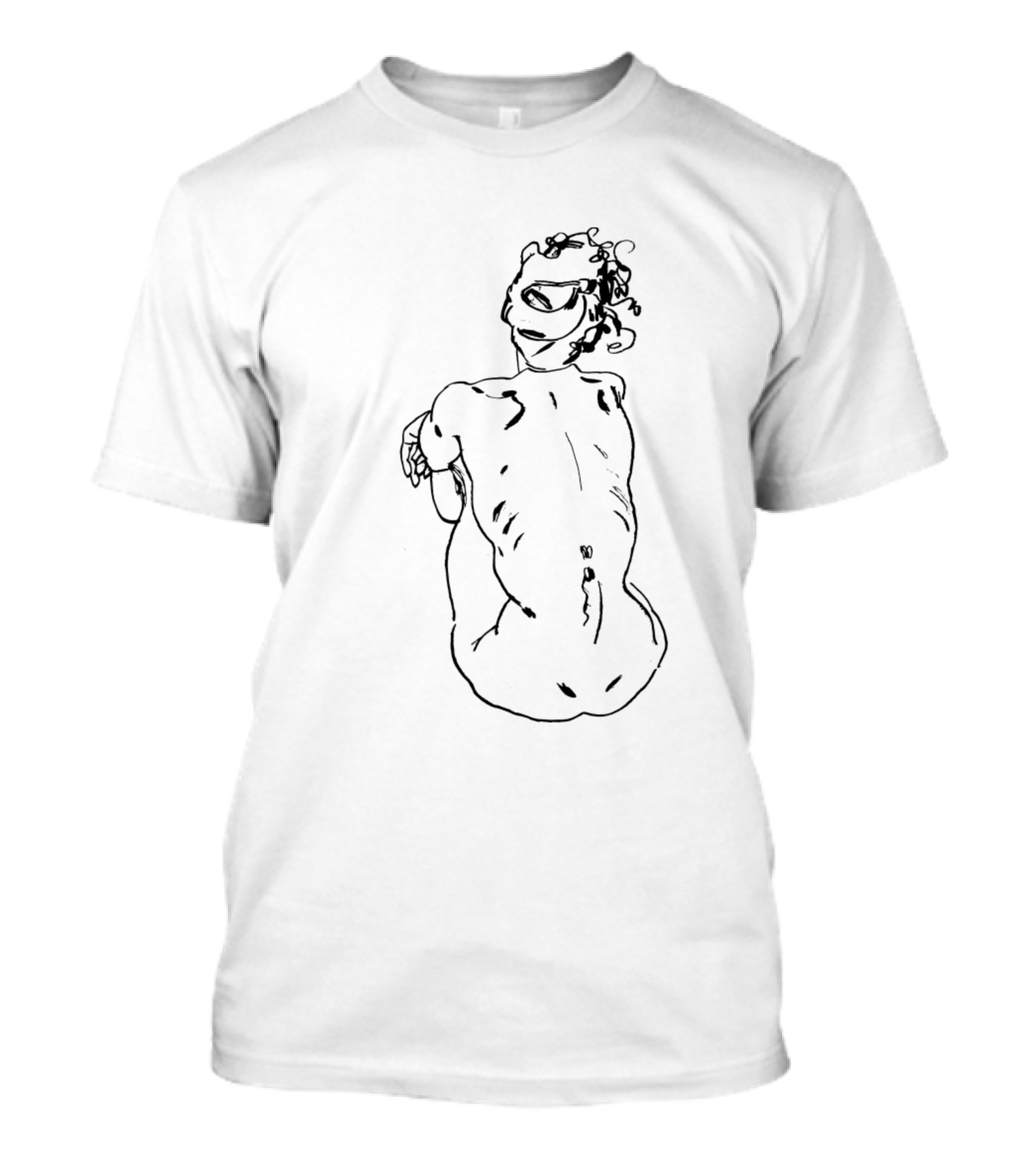 Egon Schiele Back View Nude Sketch Drawing T-Shirt