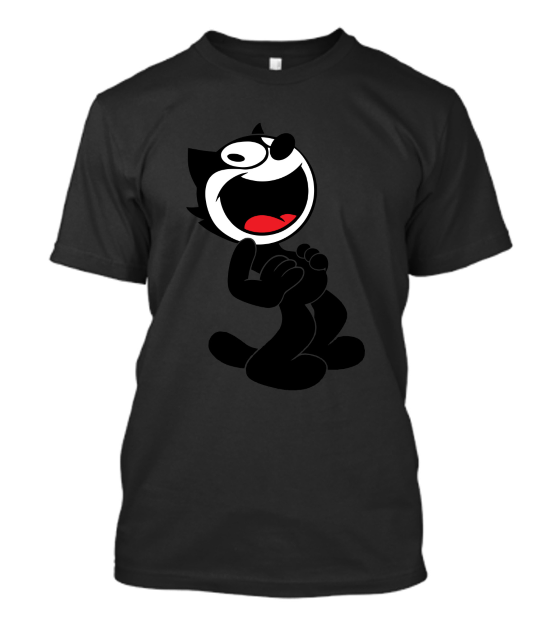 Felix The Cat Laughing Icon Black And White Image T-Shirt