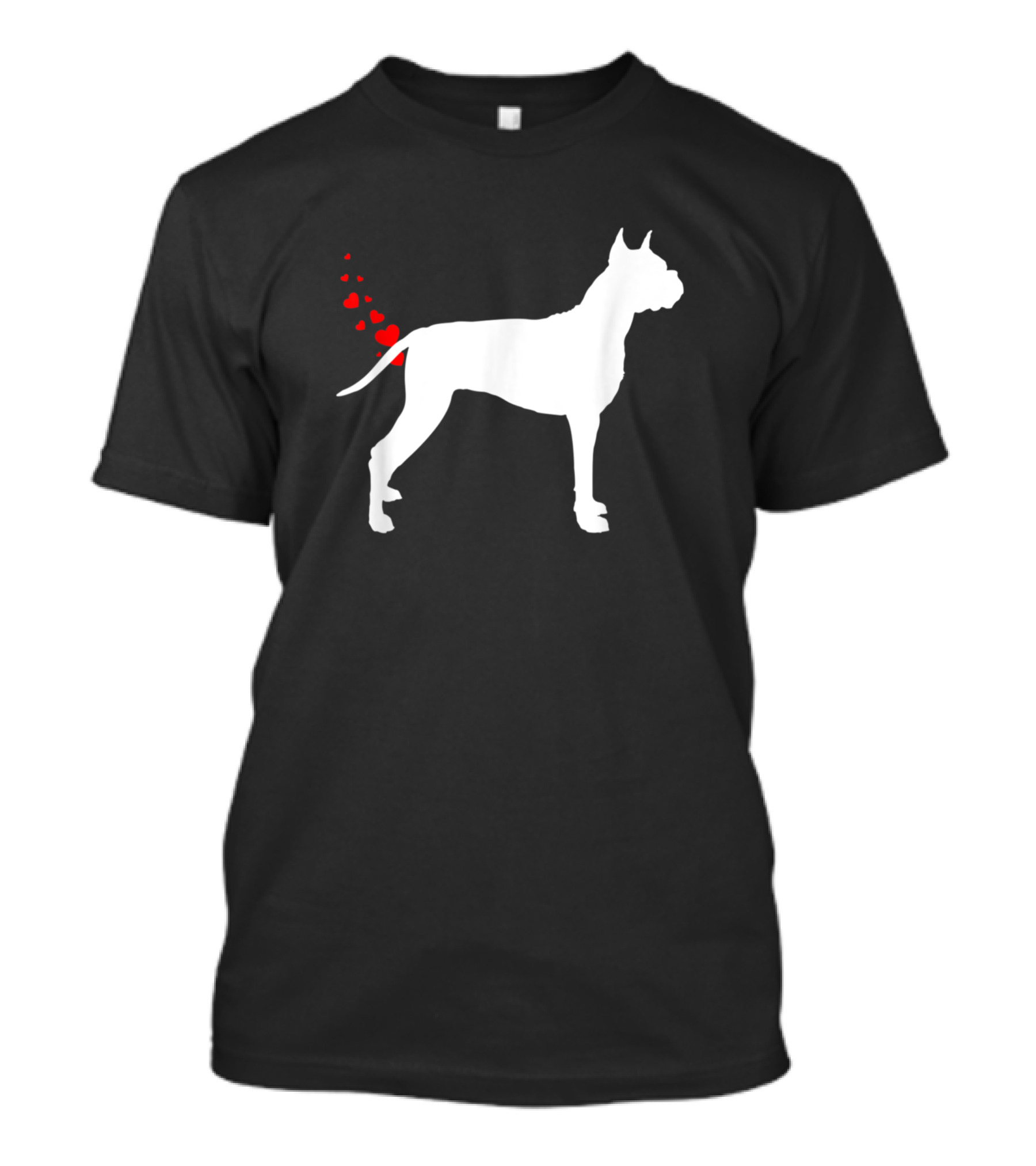 Funny Valentines Day Boxer Dog Owner Heart Tail T-Shirt