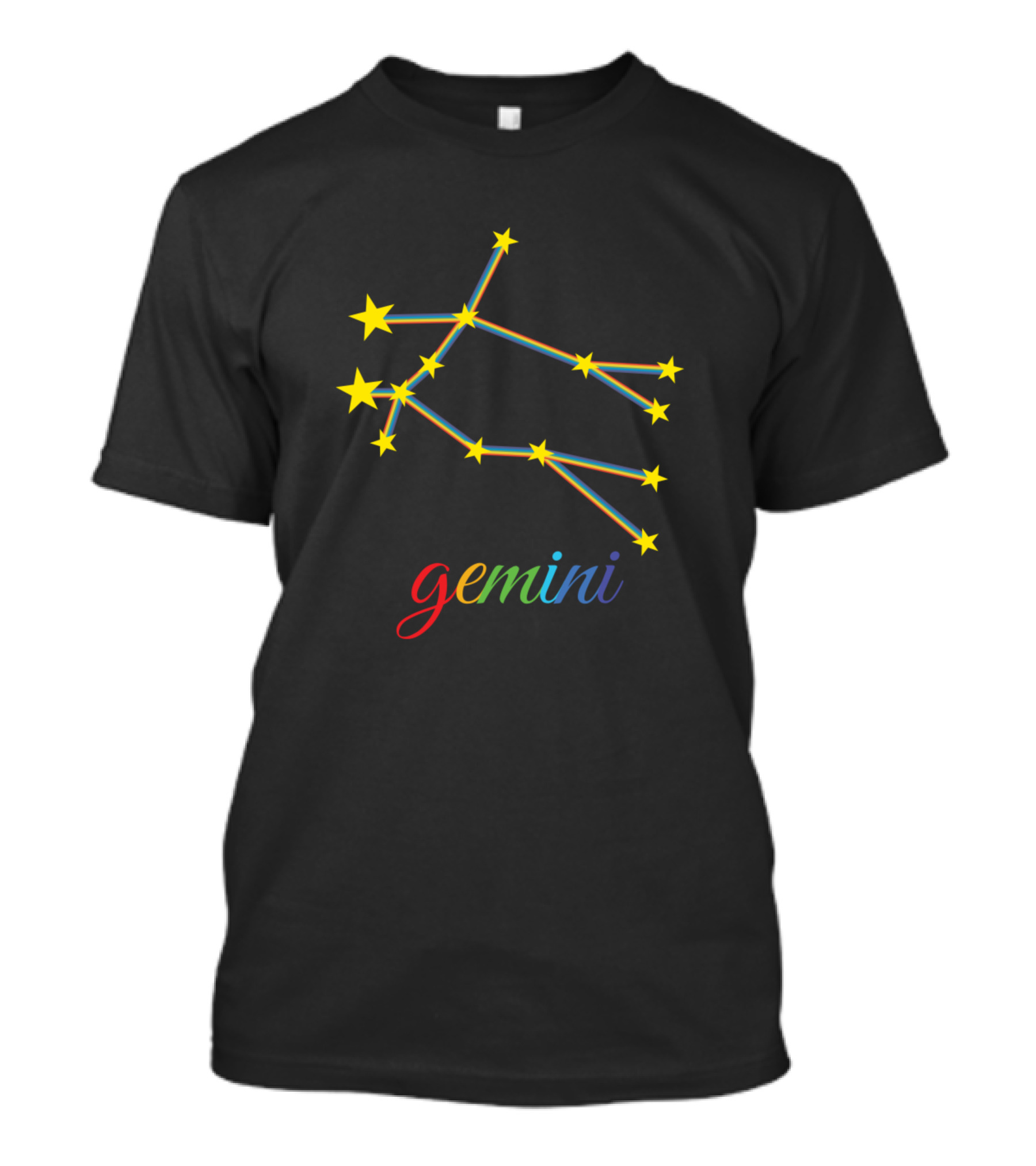 Gemini Rainbow Stars Constellation T-Shirt