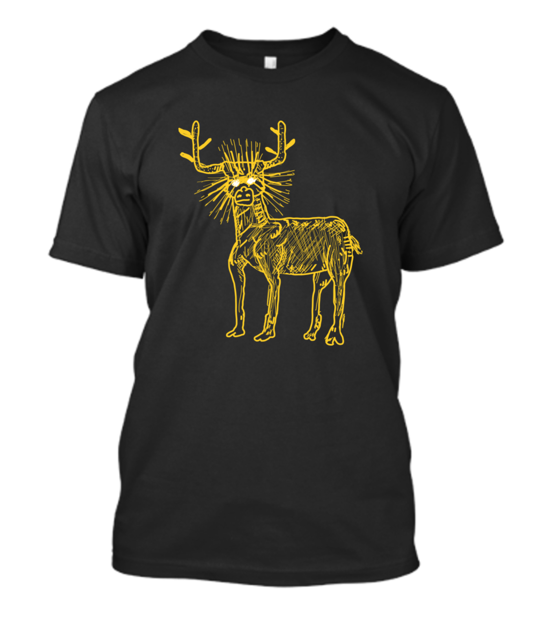 Radiant Glowing Deer Sketch T-Shirt