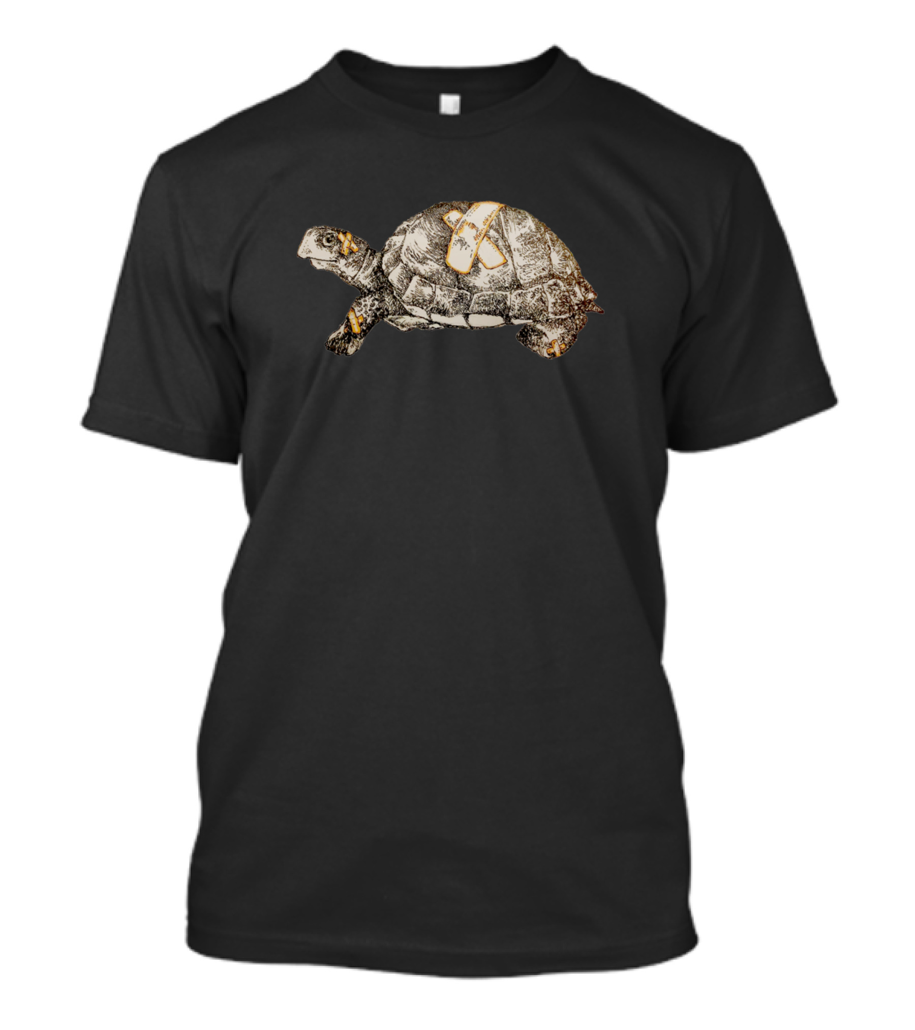 Healing Turtle II Tannish Tortoise With Bandage On Shell T-Shirt