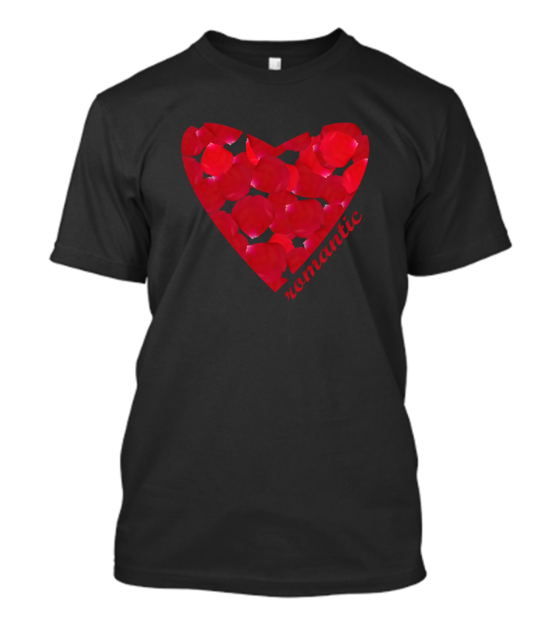 Romantic Heart Shape Rose Petals T-Shirt