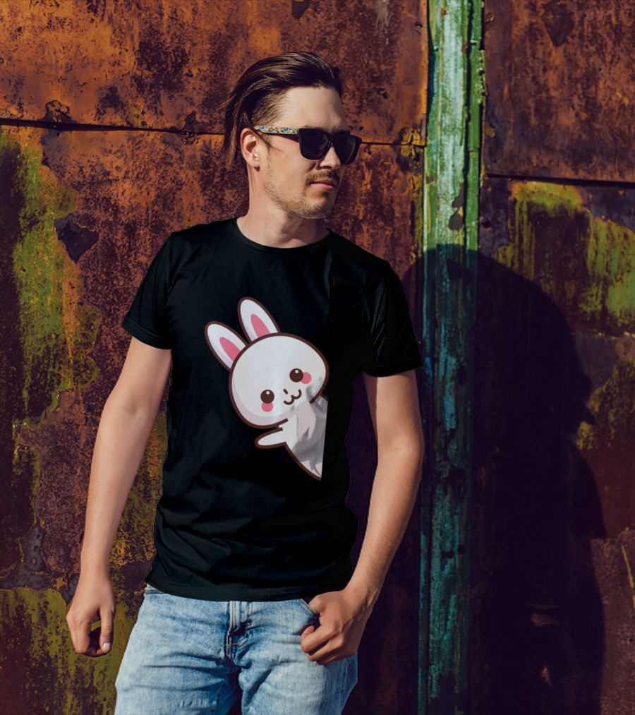 Hello Bunny Kawaii Peekaboo T-Shirt