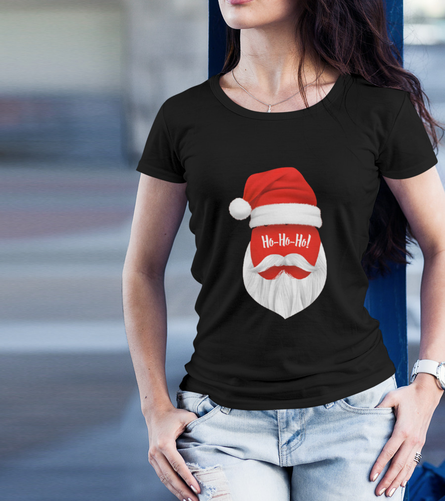 Ho Ho Ho Santa Hat And Beard T-Shirt
