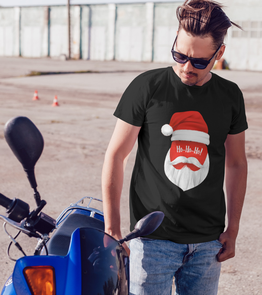 Ho Ho Ho Santa Hat And Beard T-Shirt