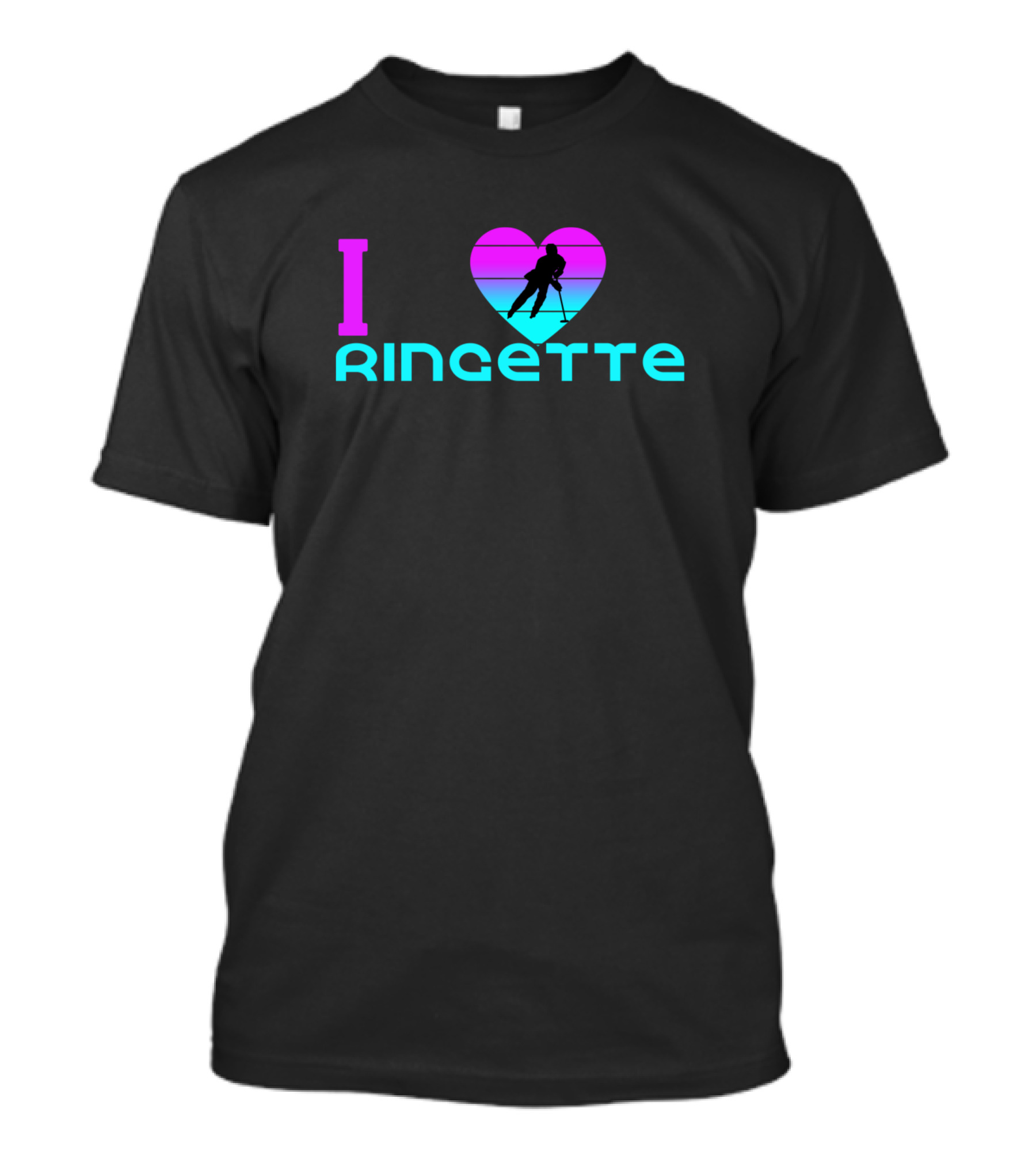 I Heart Ringette Retro T-Shirt