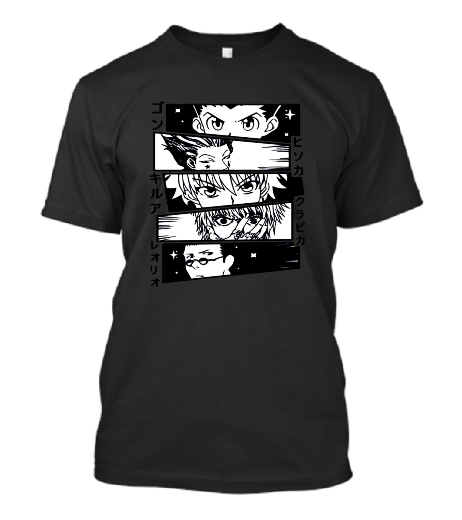 Hunters X Hunters Gon Killua Hisoka Kurapika Leorio Eyes Manga Panels Japanese Anime T-Shirt