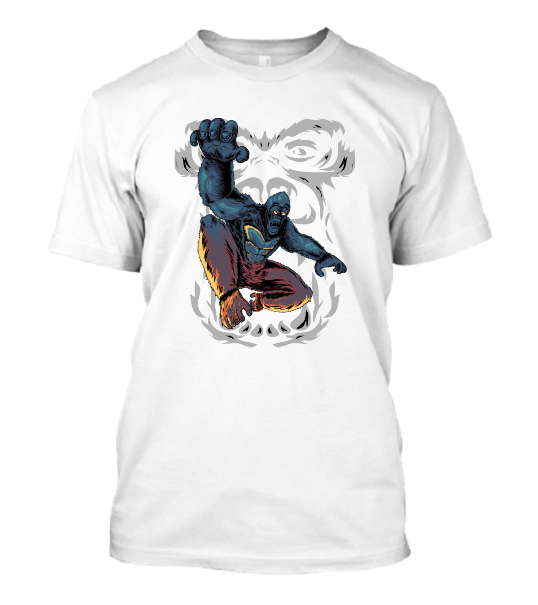 King Kong Gorilla Fierce Roaring Jump Comic T-Shirt