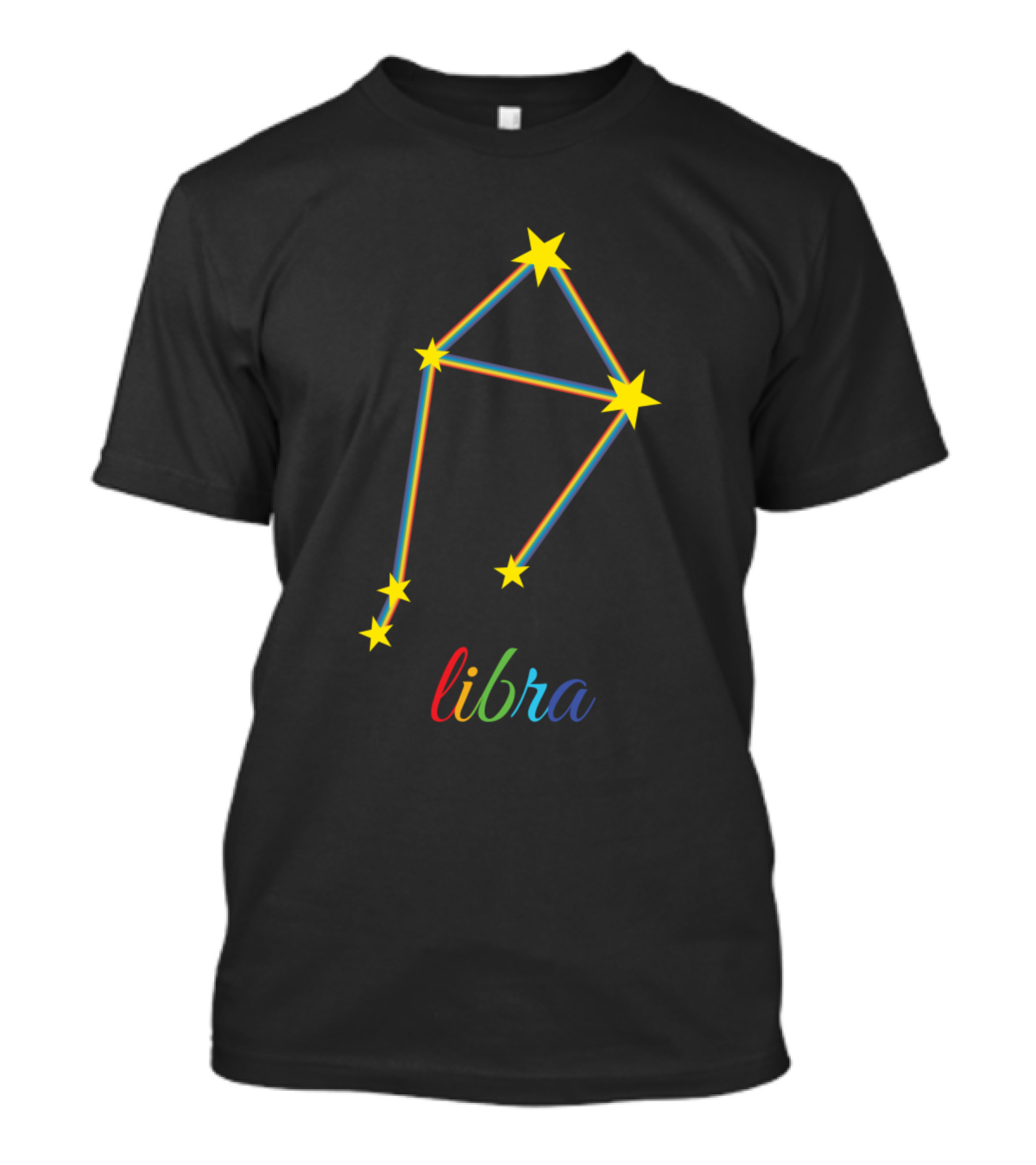 Libra Constellation Rainbow Stars T-Shirt