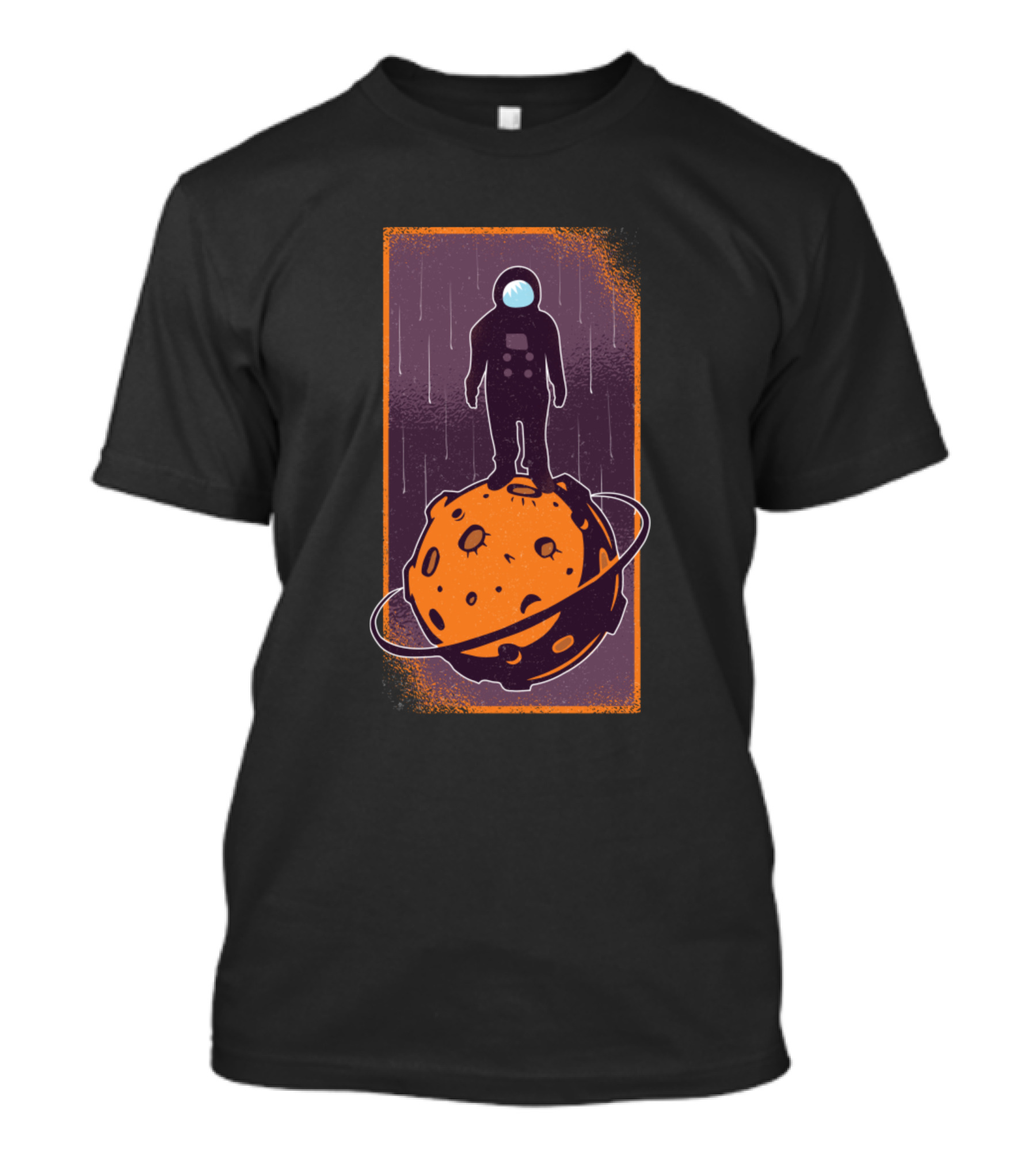 Martian Astronaut Standing On Planet With Rings T-Shirt