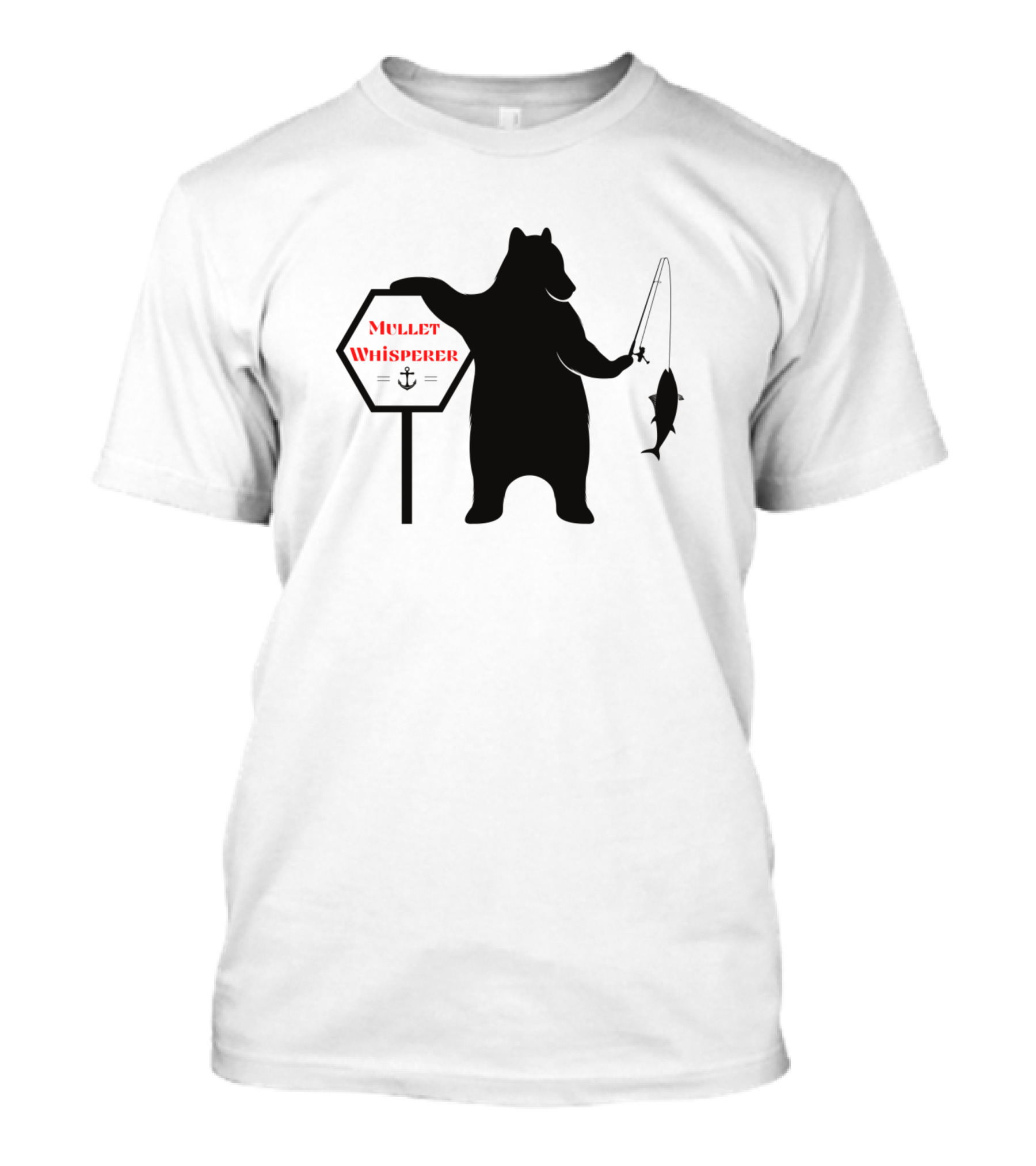 Mullet Whisperer Bear Fishing T-Shirt