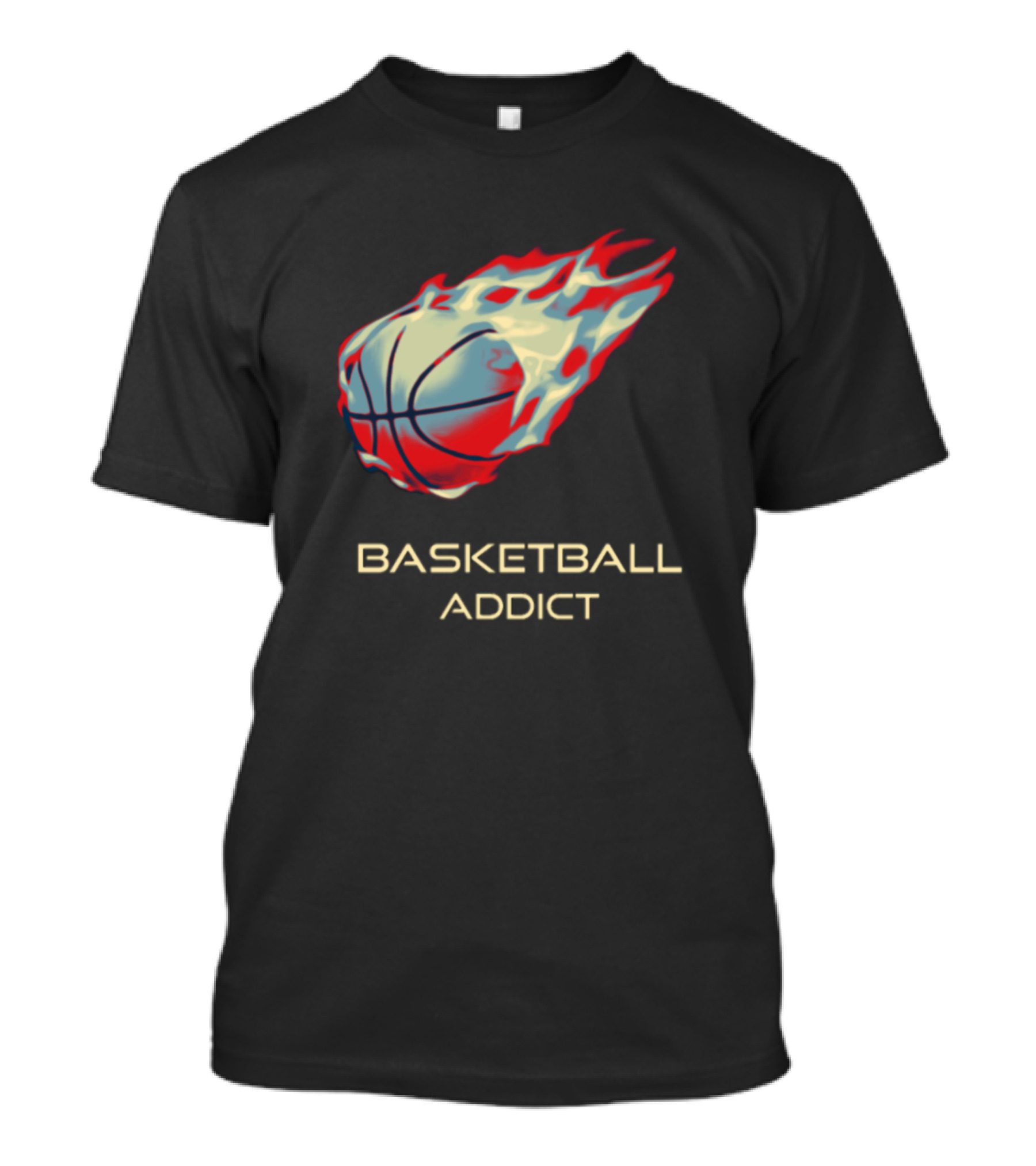 Basketball Addict Flaming Ball Passion T-Shirt