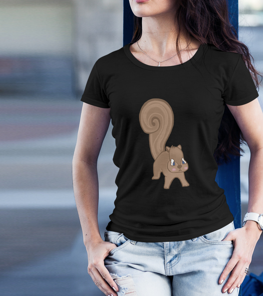 Blue Eye Squirrel Character With Cute Expression T-Shirt