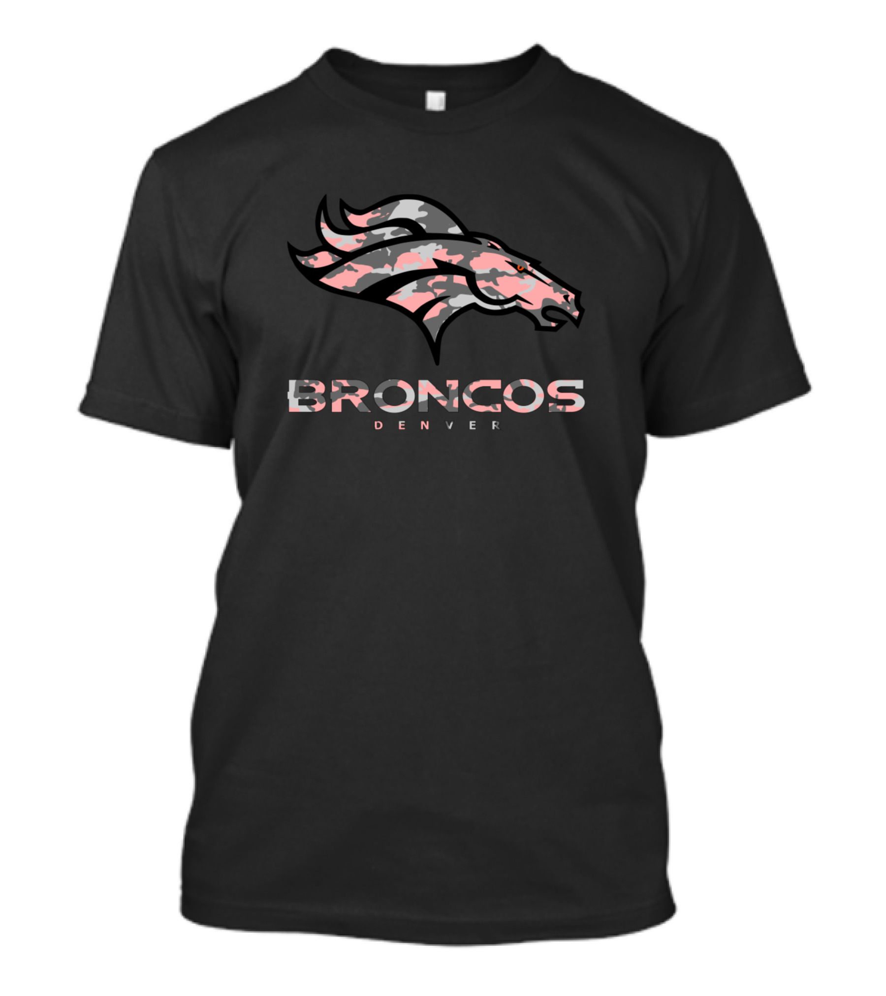 Broncos Denver Pink And Gray Camo Logo Edition T-Shirt