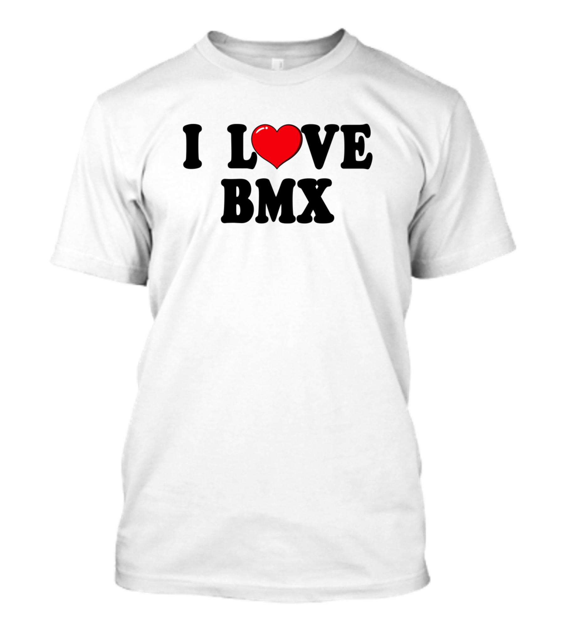 I Love Heart BMX Typography T-Shirt