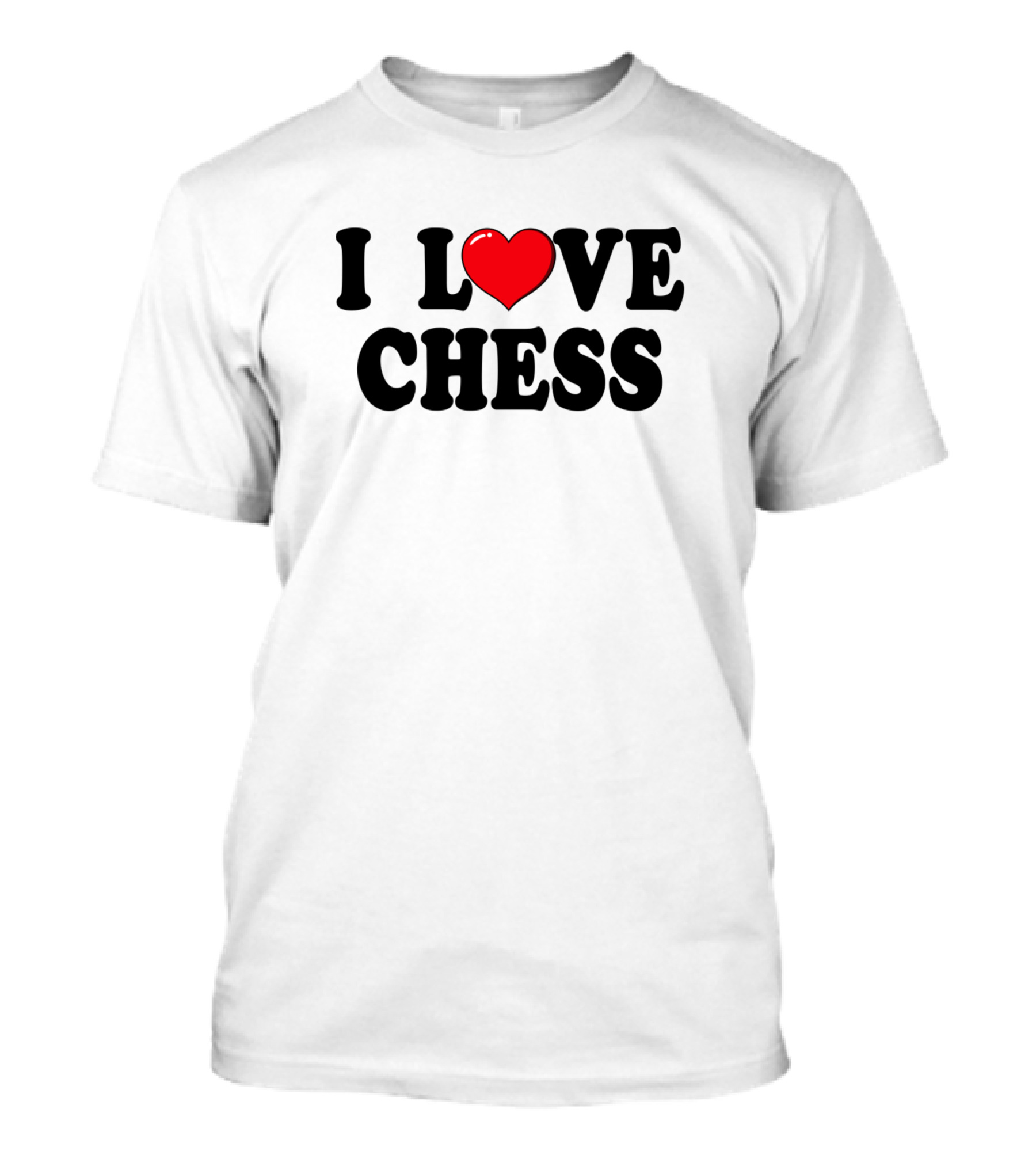 I Love Chess Typography Heart T-Shirt