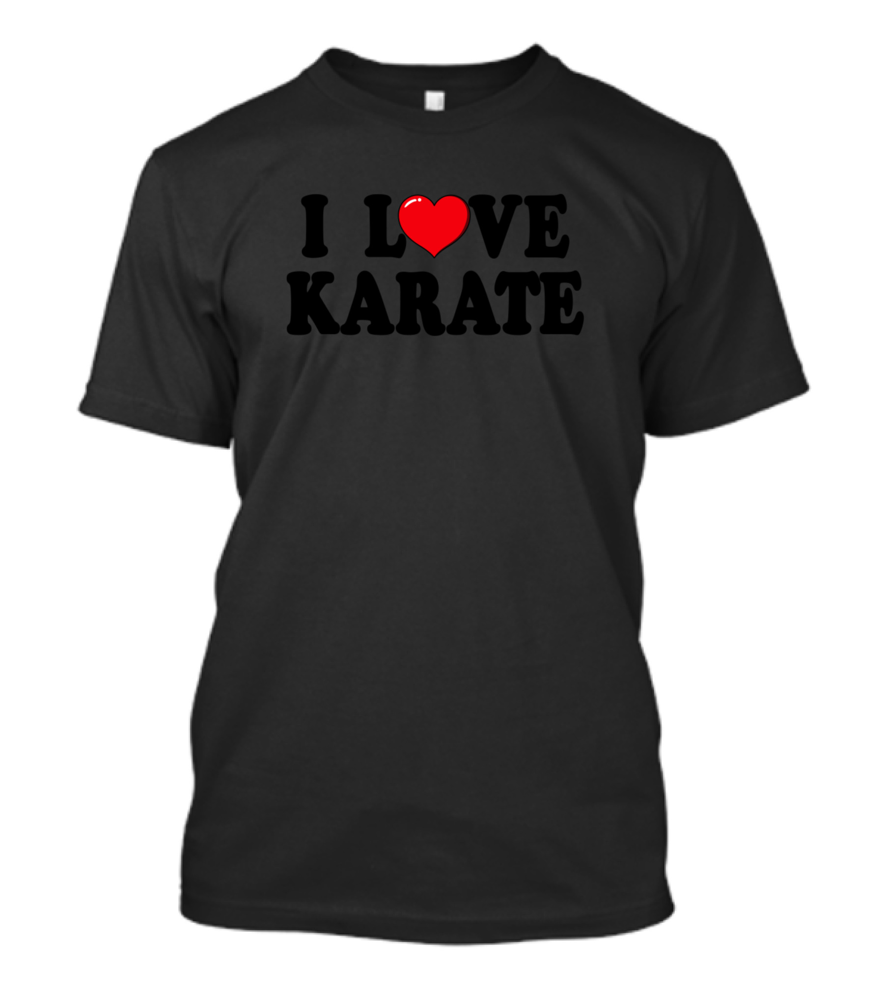 I Love Karate Heart Typography T-Shirt