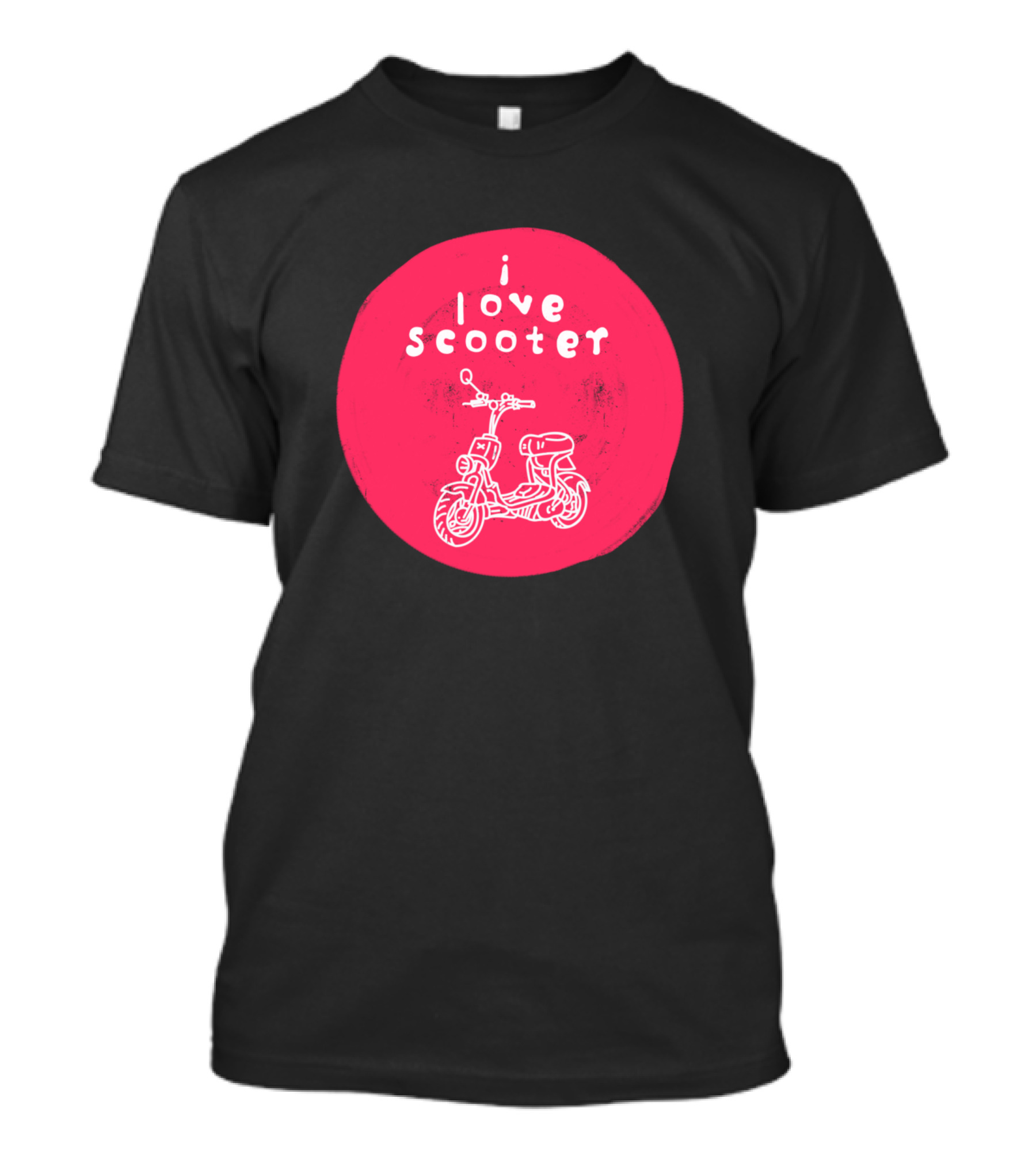 I Love Scooter Red Circle With White Scooter Drawing T-Shirt