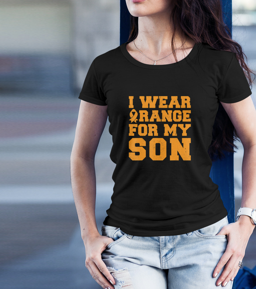 I Wear Orange For My Son Leukemia Awareness T-Shirt