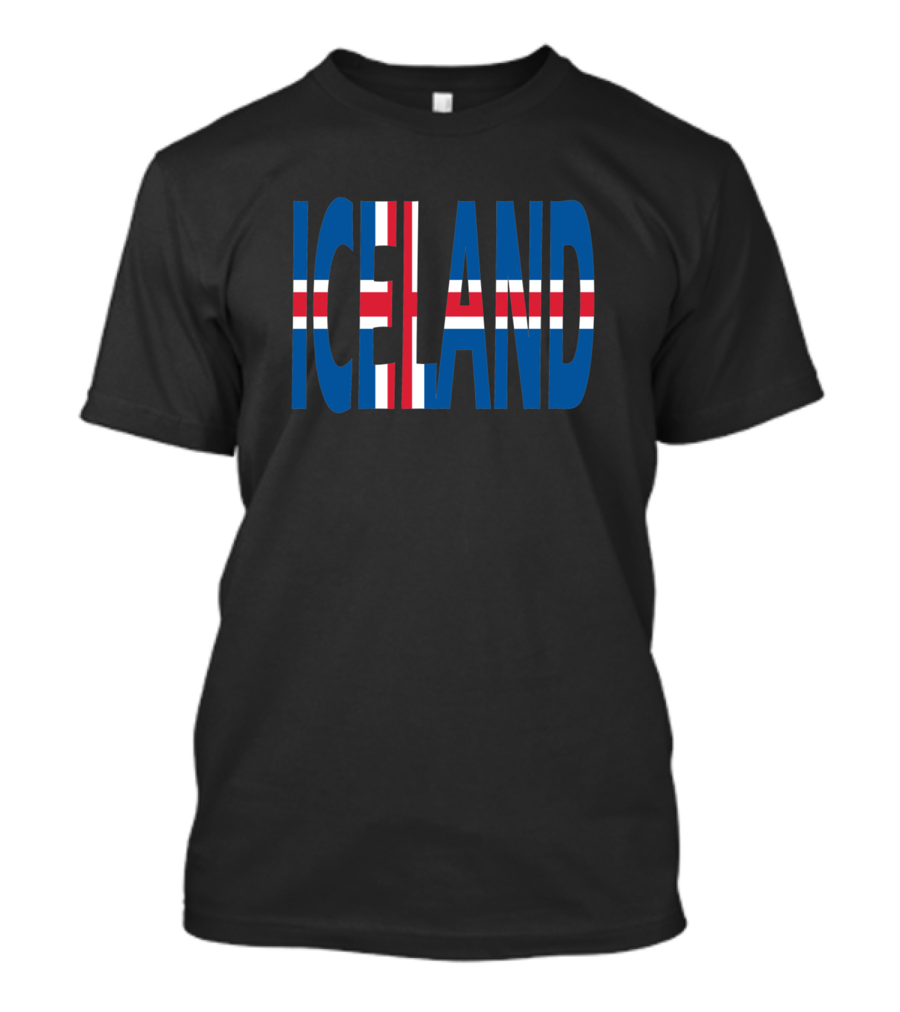Iceland Flag Integrated Text T-Shirt