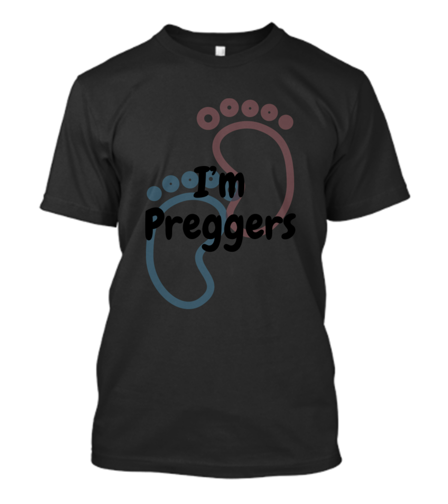 I'm Preggers Footprint Pregnancy Announcement T-Shirt