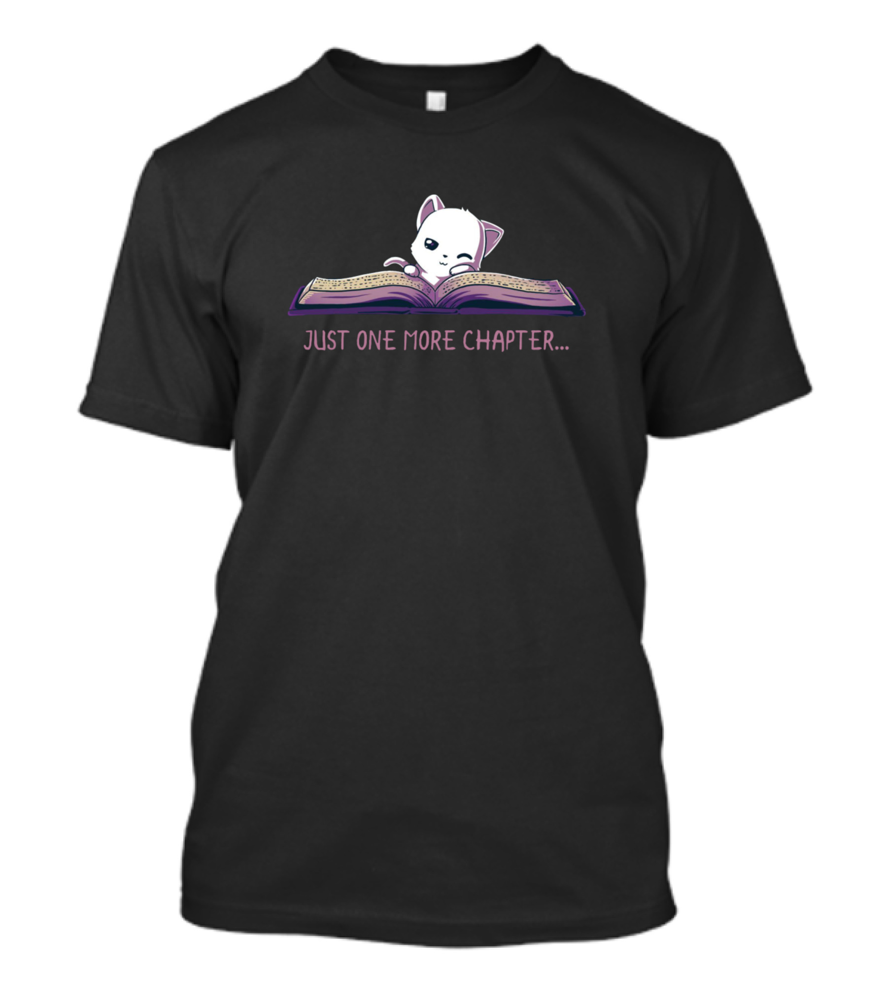 Just One More Chapter Cute Bookworm Cat T-Shirt