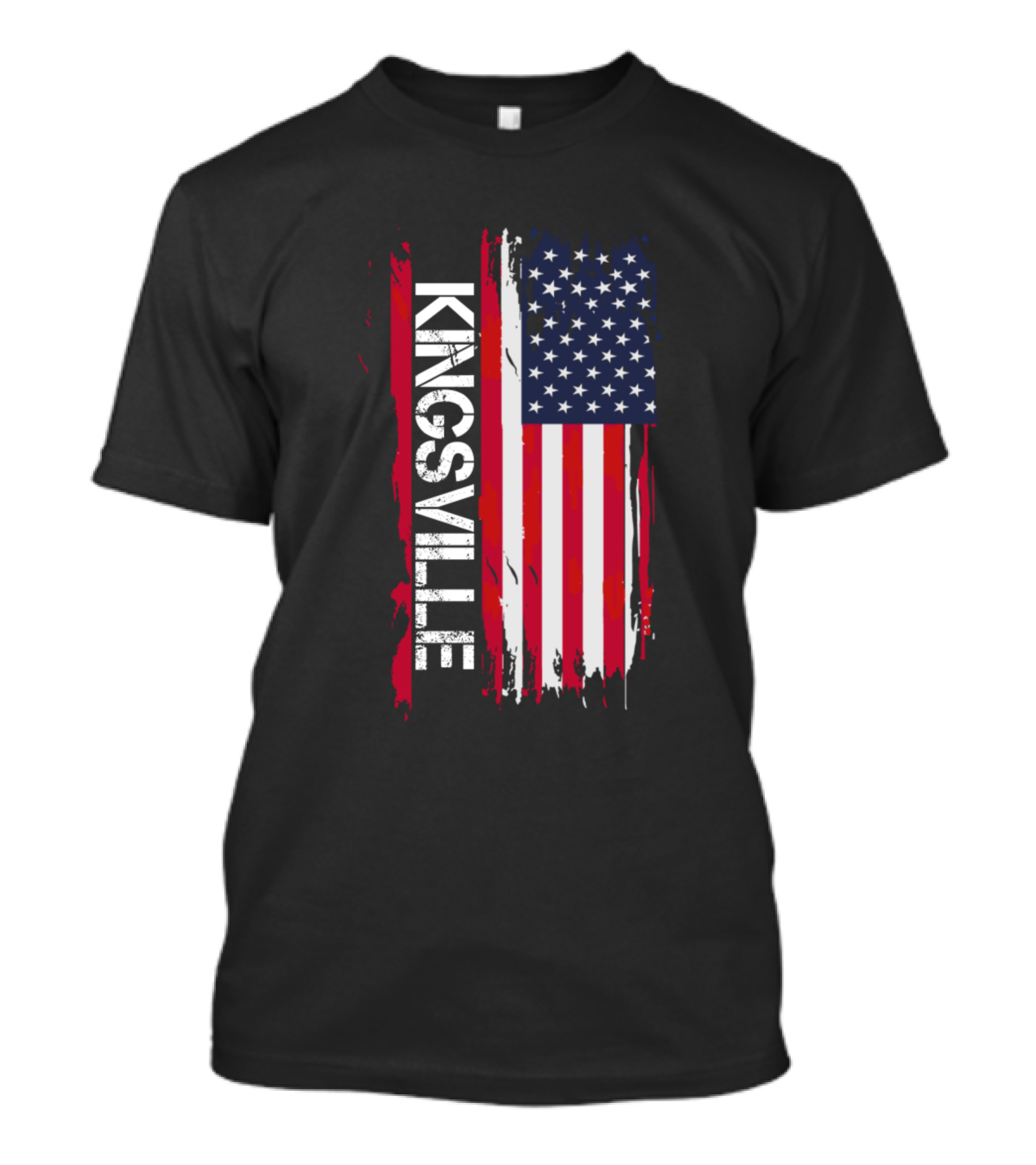 Kingsville USA Flag Vintage Font T-Shirt