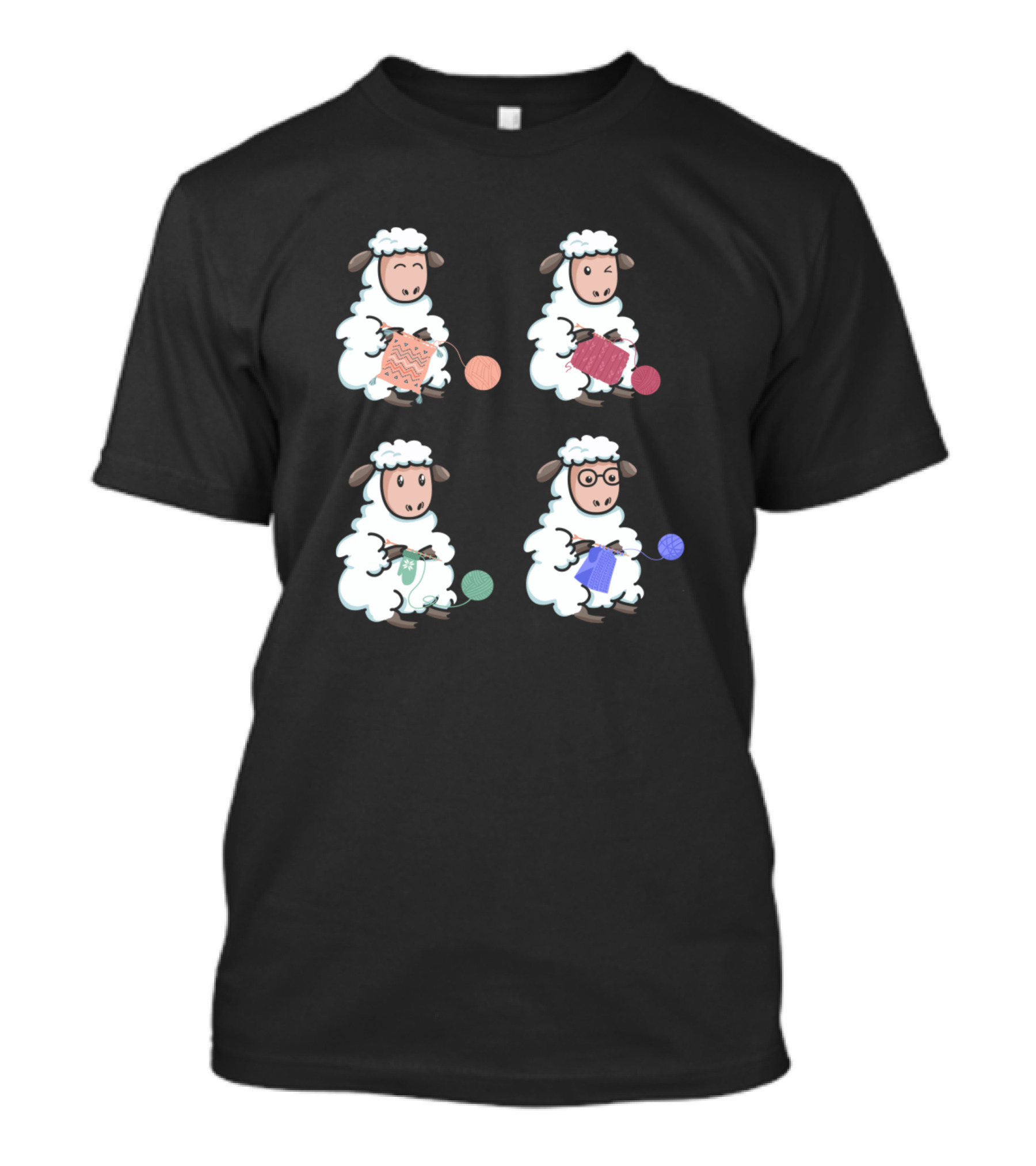 Knit Crochet Knitter Crocheting Sheep Yarn Balls T-Shirt
