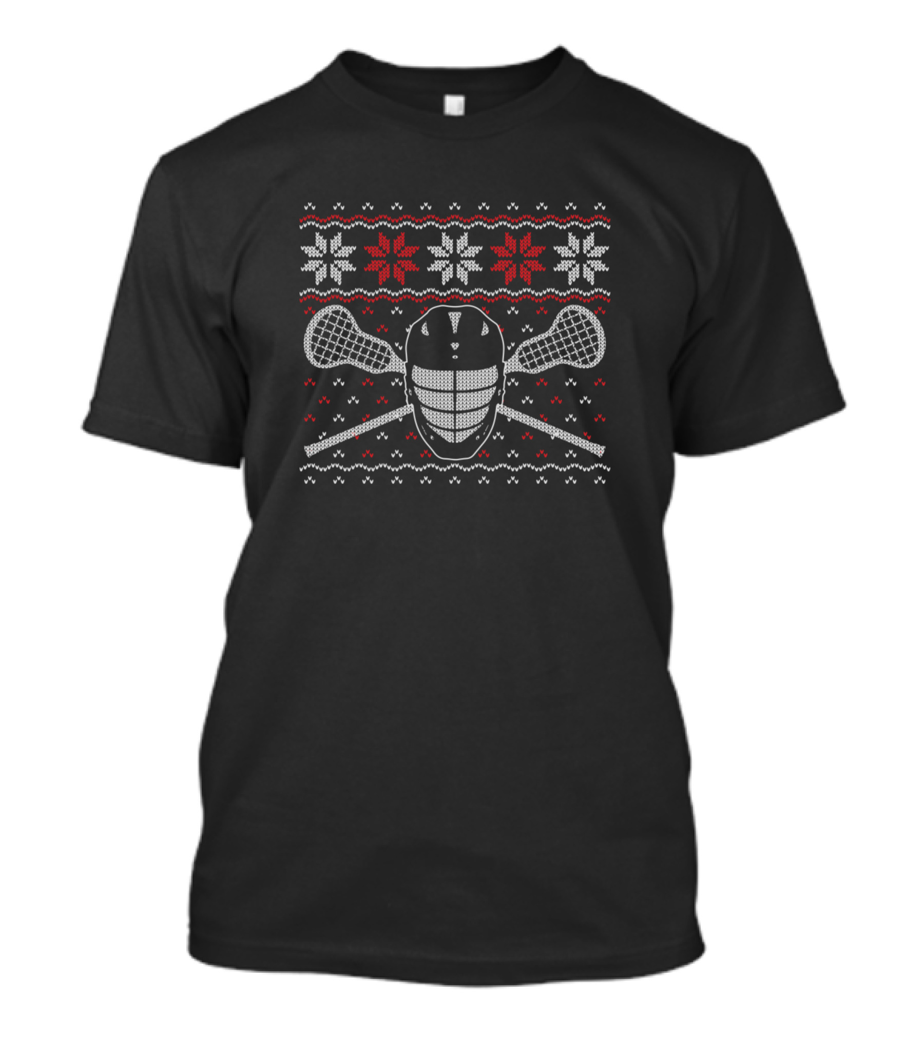 Lacrosse Lax Player Ugly Christmas T-Shirt