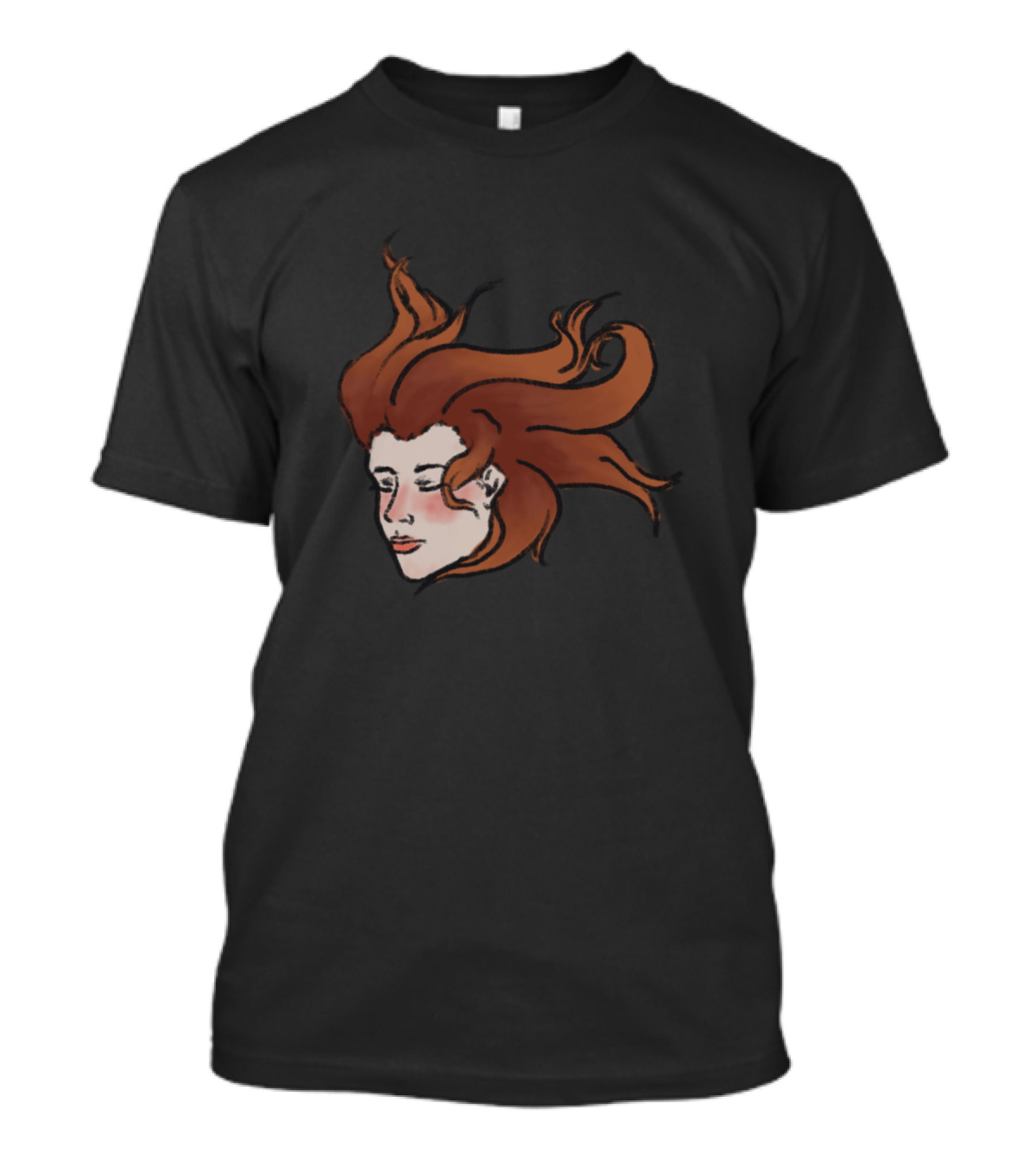 Lady Flowing Hair T-Shirt