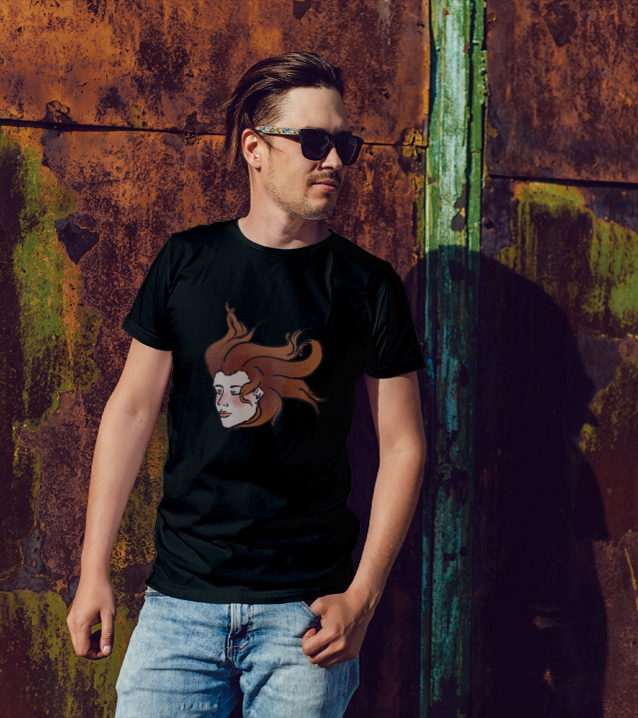 Lady Flowing Hair T-Shirt
