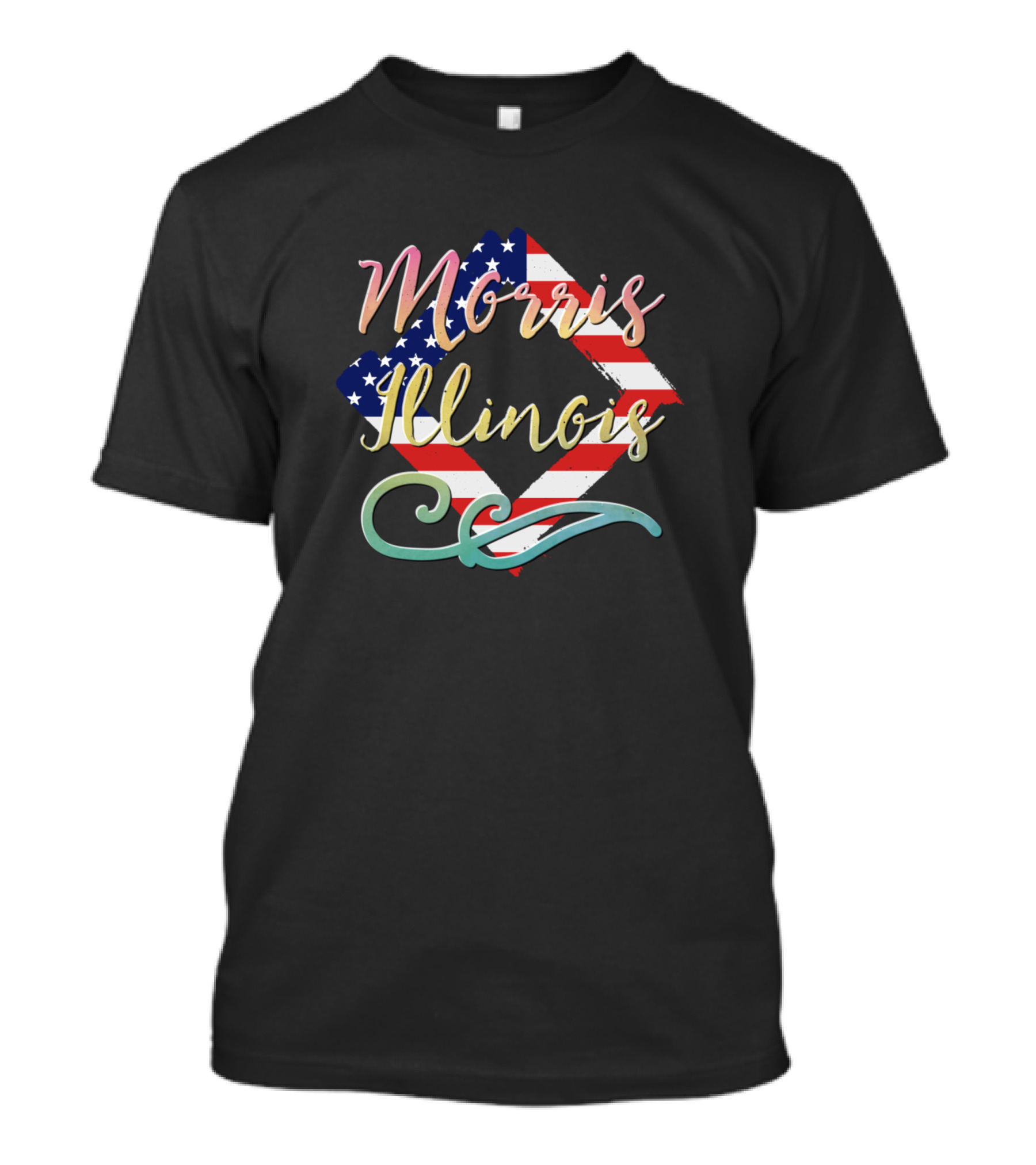 Morris Illinois American Flag Diamond T-Shirt