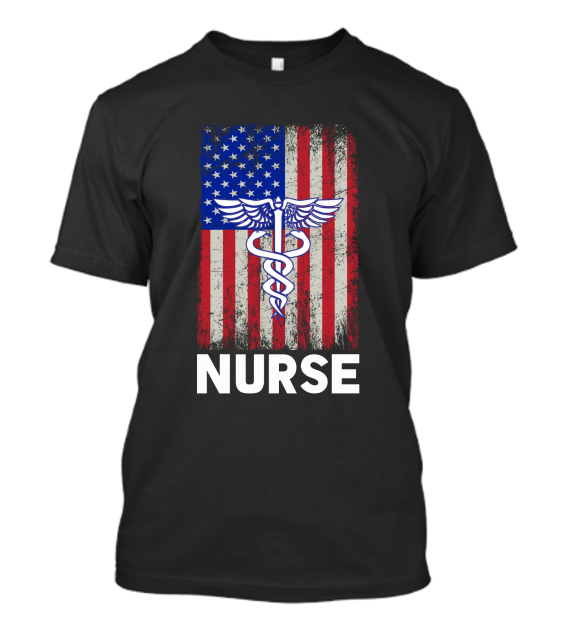 American Flag Nurse Caduceus T-Shirt