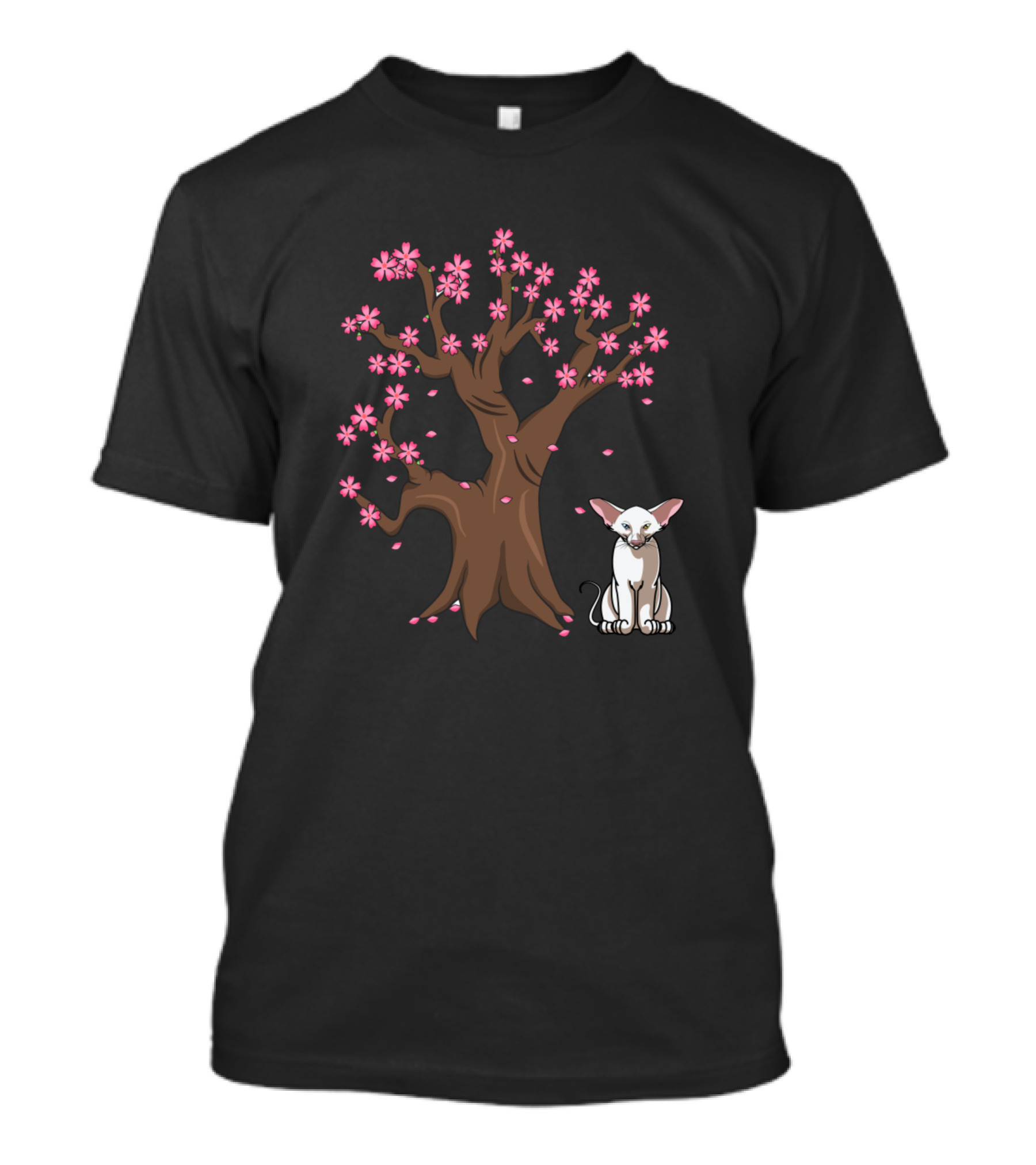 Oriental Shorthair Cat Cherry Blossom Japan T-Shirt