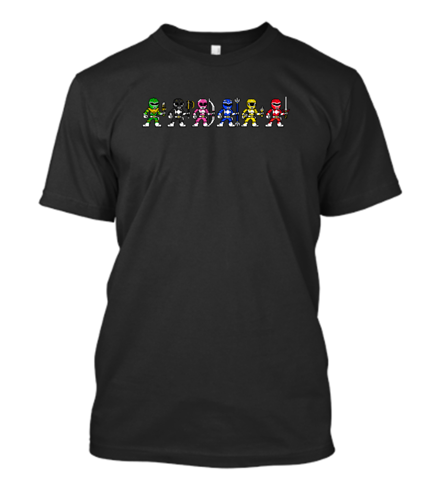 Pixel Rangers Retro Squad In Classic Colorful Battlesuits T-Shirt