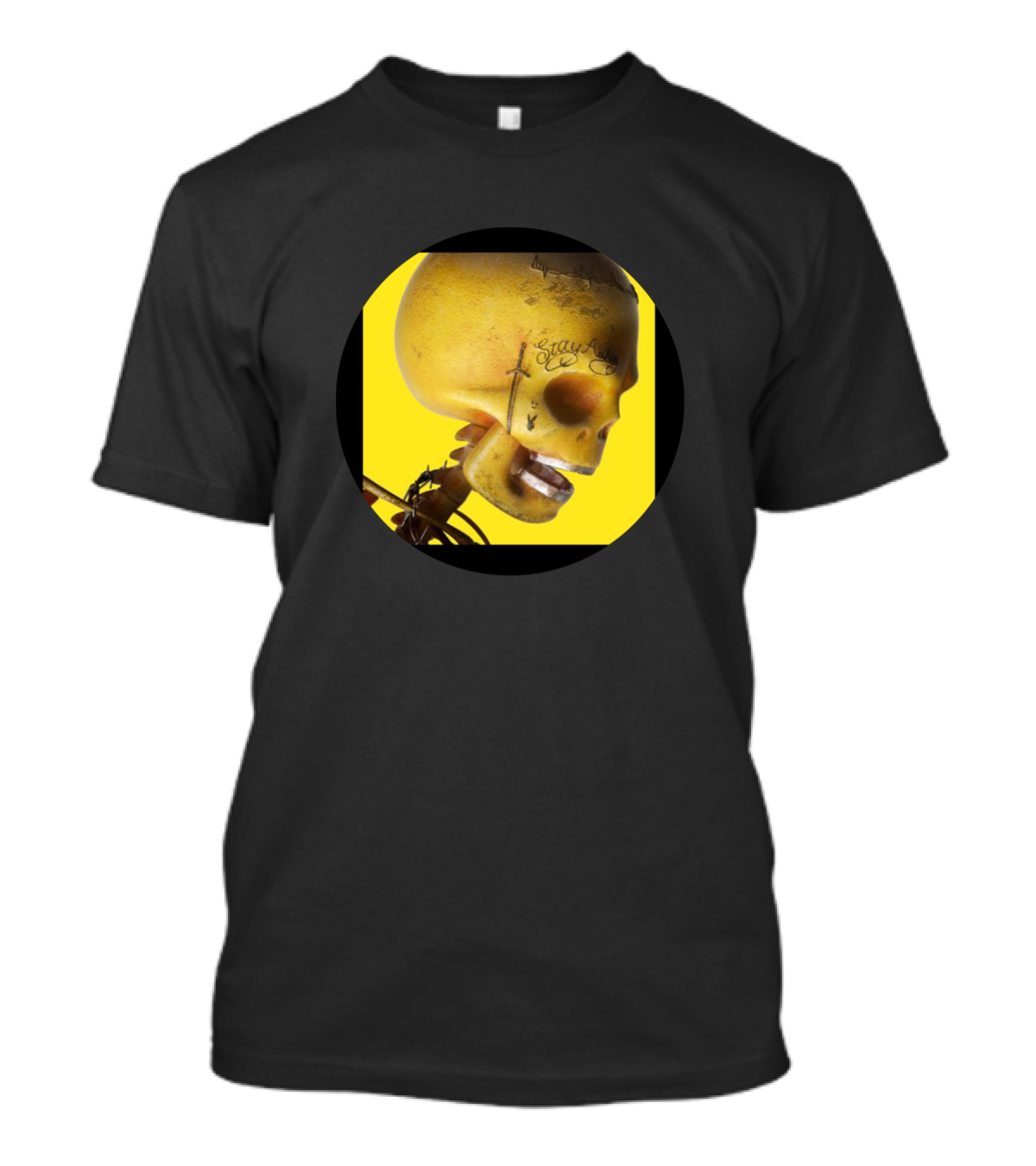 Post Malone Stay Away Yellow Skull T-Shirt