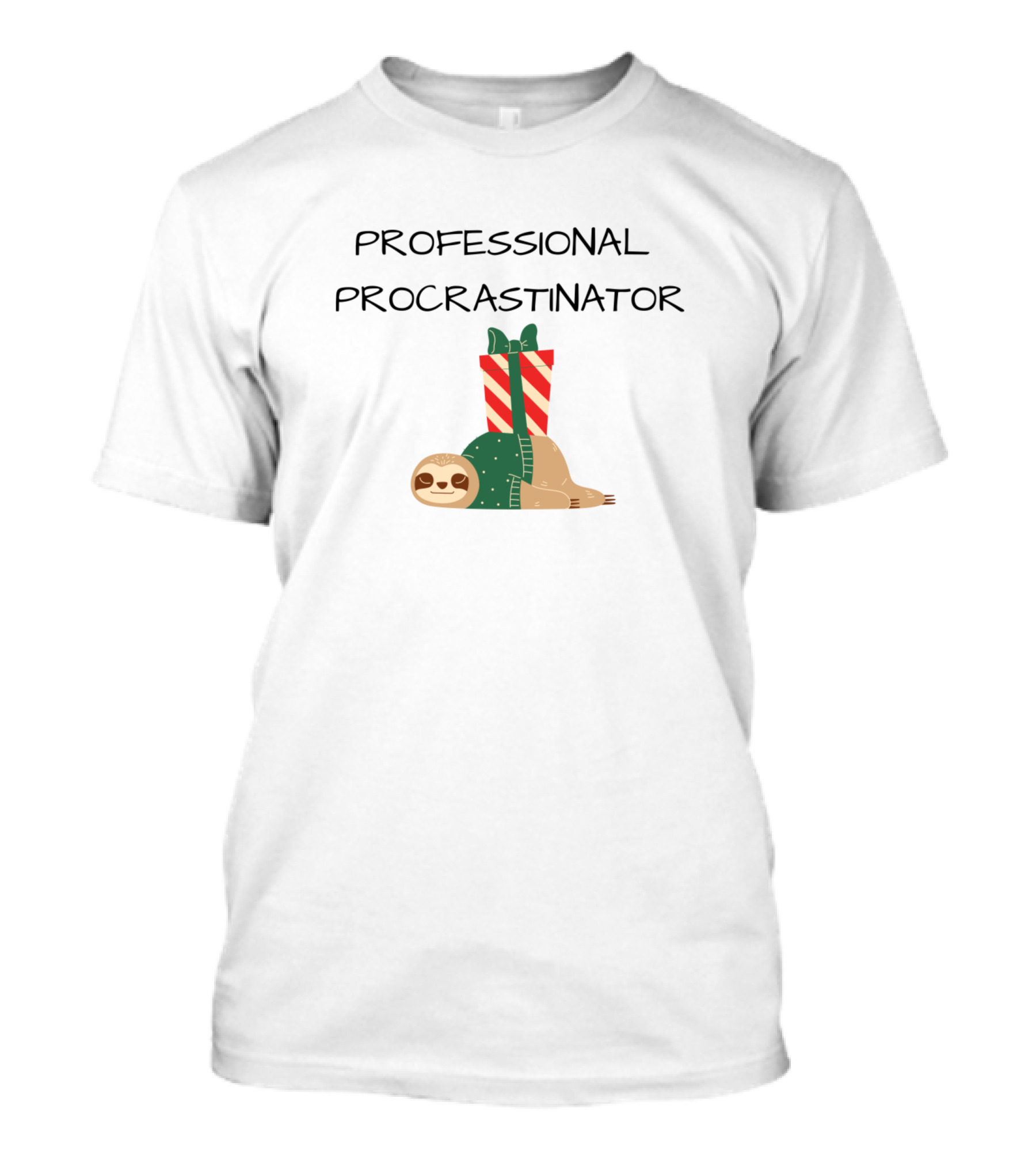 Professional Procrastinator Christmas Sloth T-Shirt
