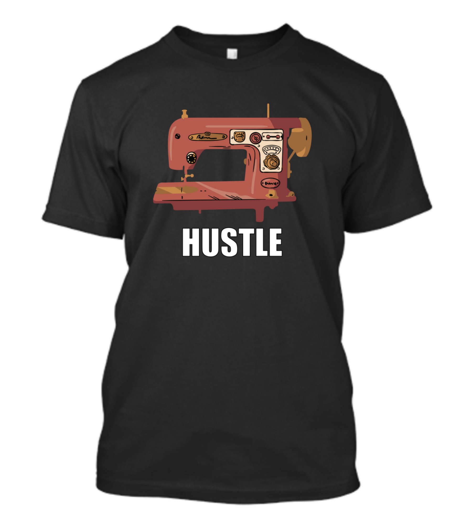 Hustle Retro Vintage Sewing Machine Sewing T-Shirt