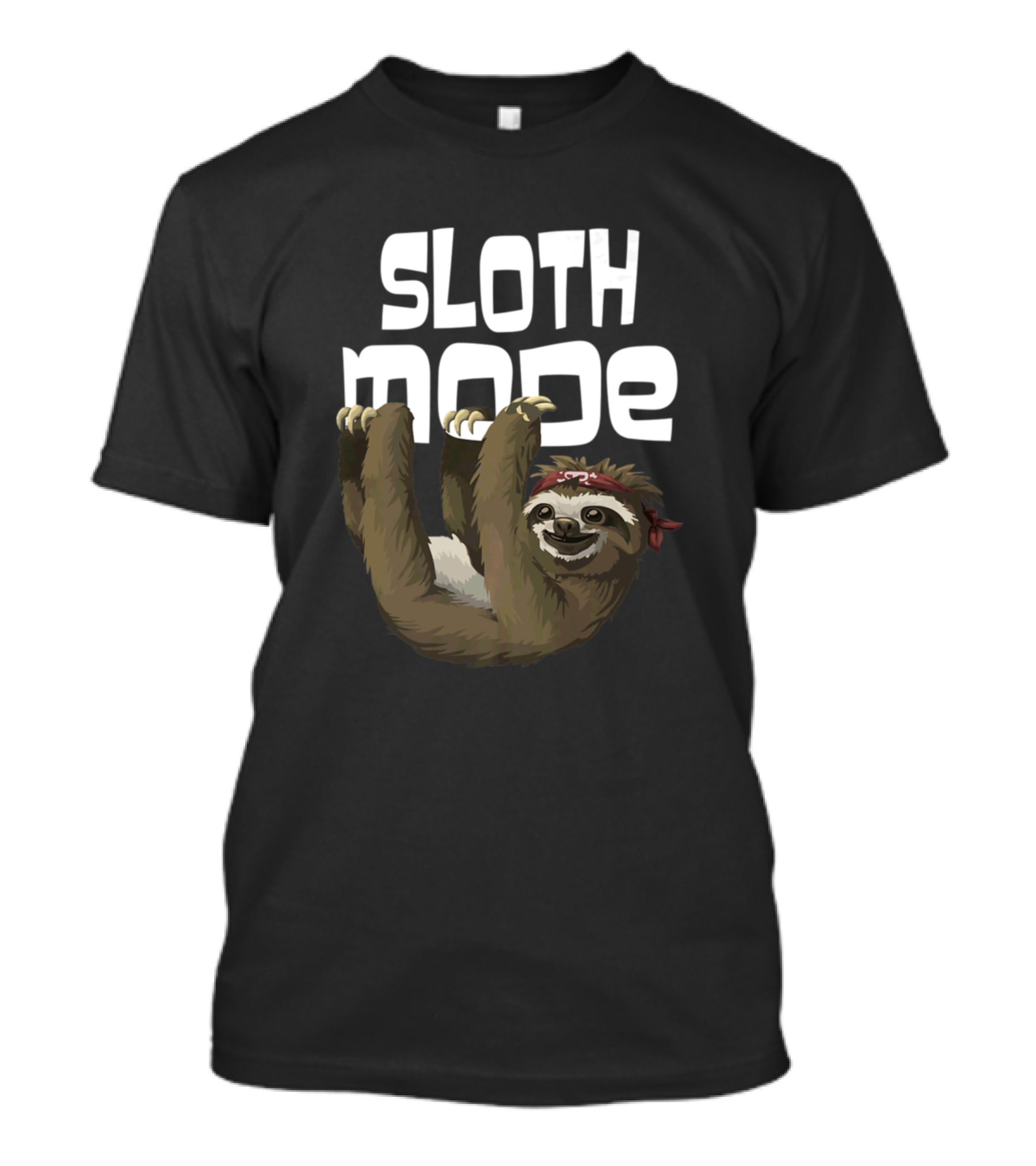 SLOTH MODE Funny Lazy Hanging Sloth With Bandana T-Shirt