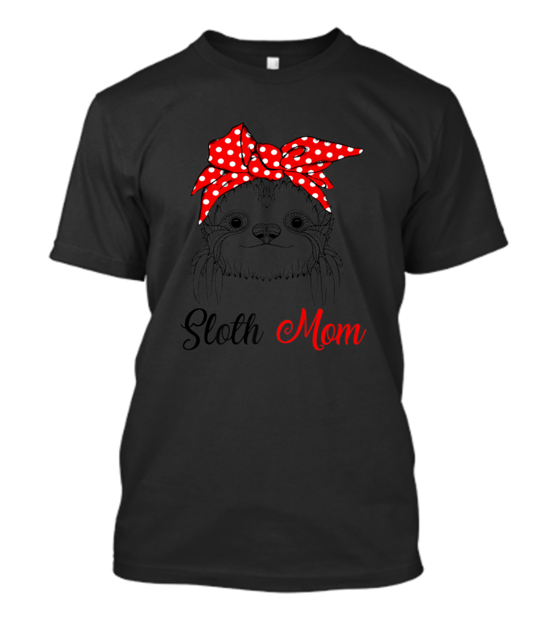 Sloth Mom Polka Dot Bandana T-Shirt