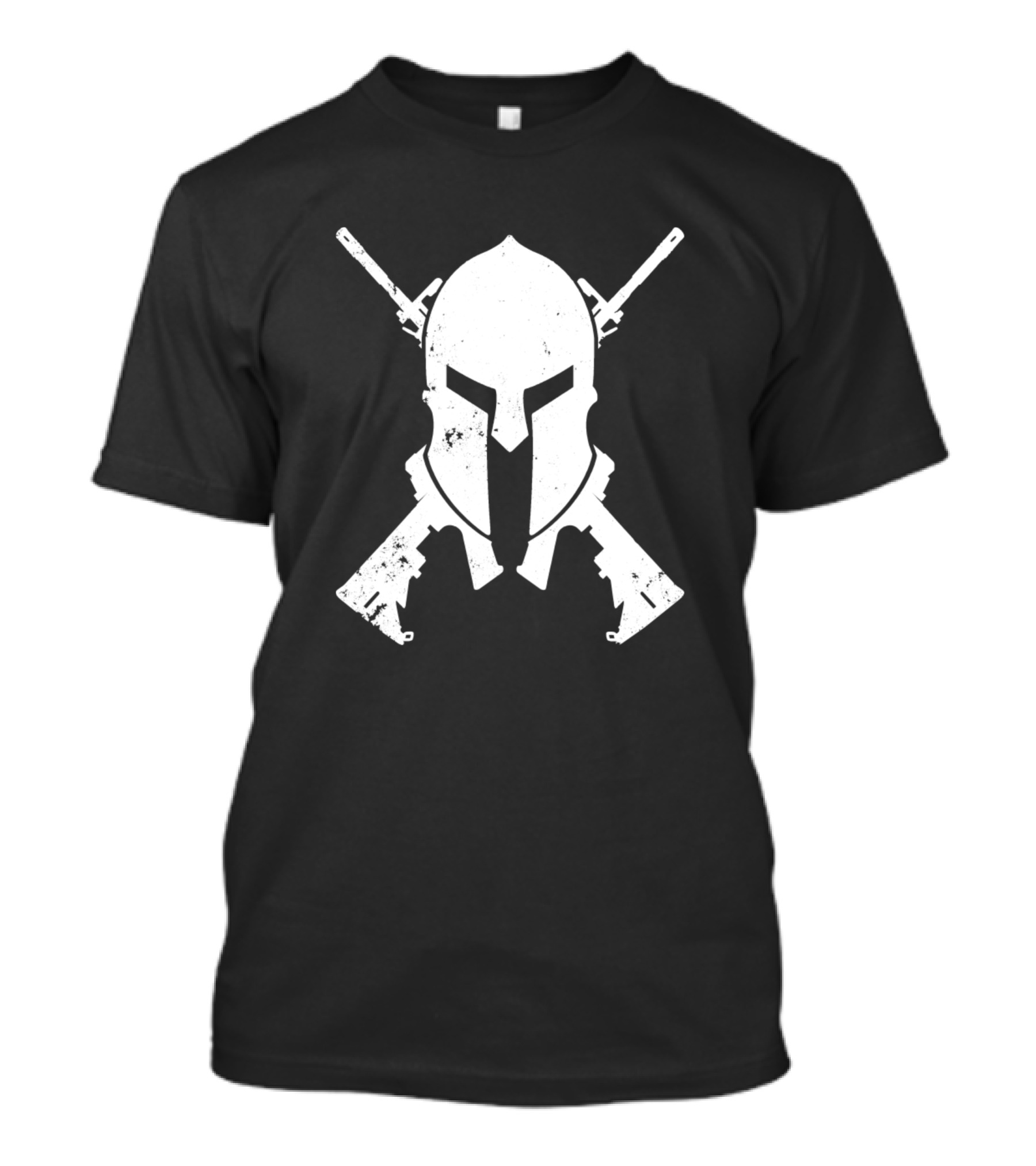 Spartan Helmet Crossed Rifles Iconic T-Shirt