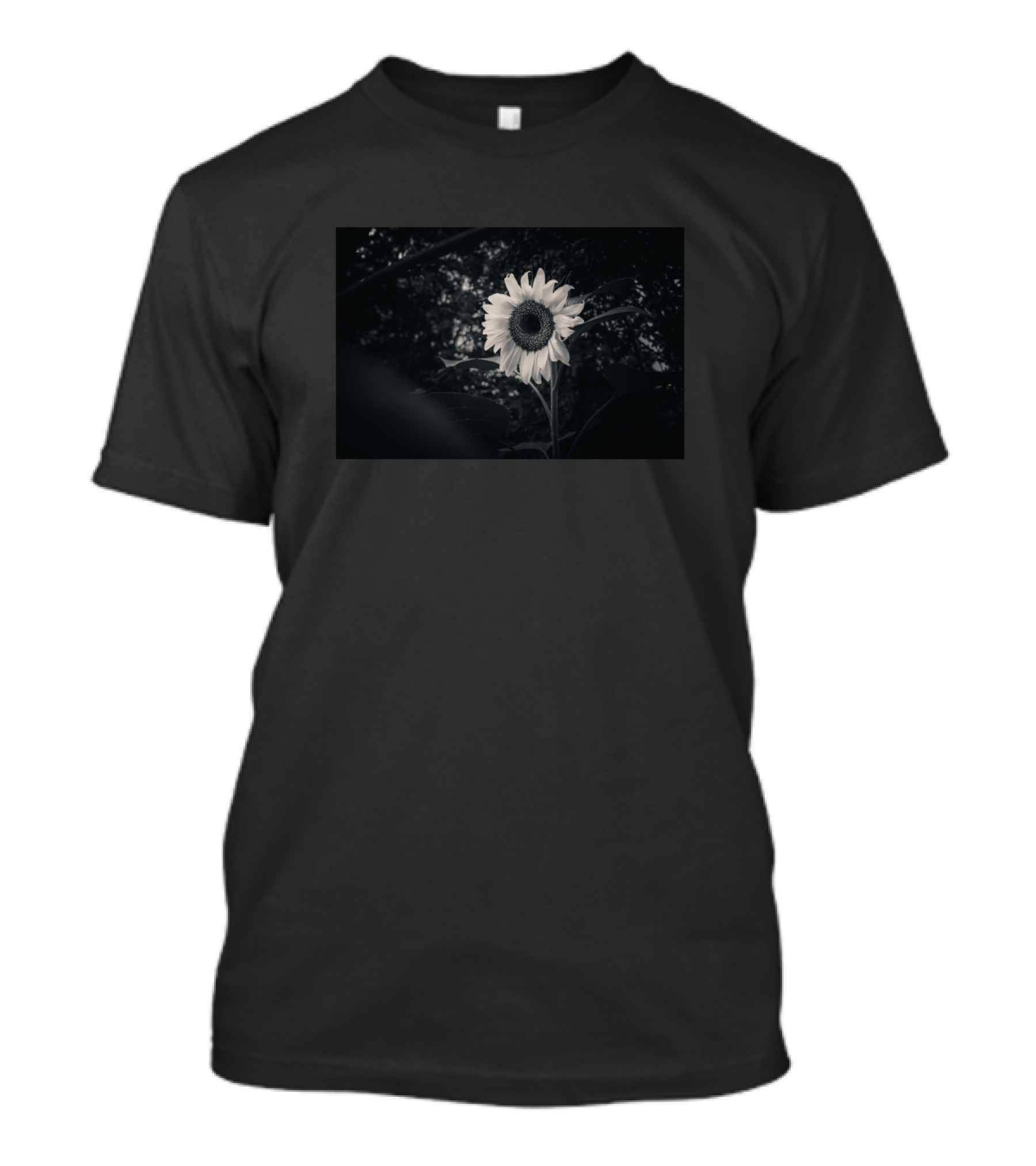 Sunflower In The Dark Black And White Photograph T-Shirt
