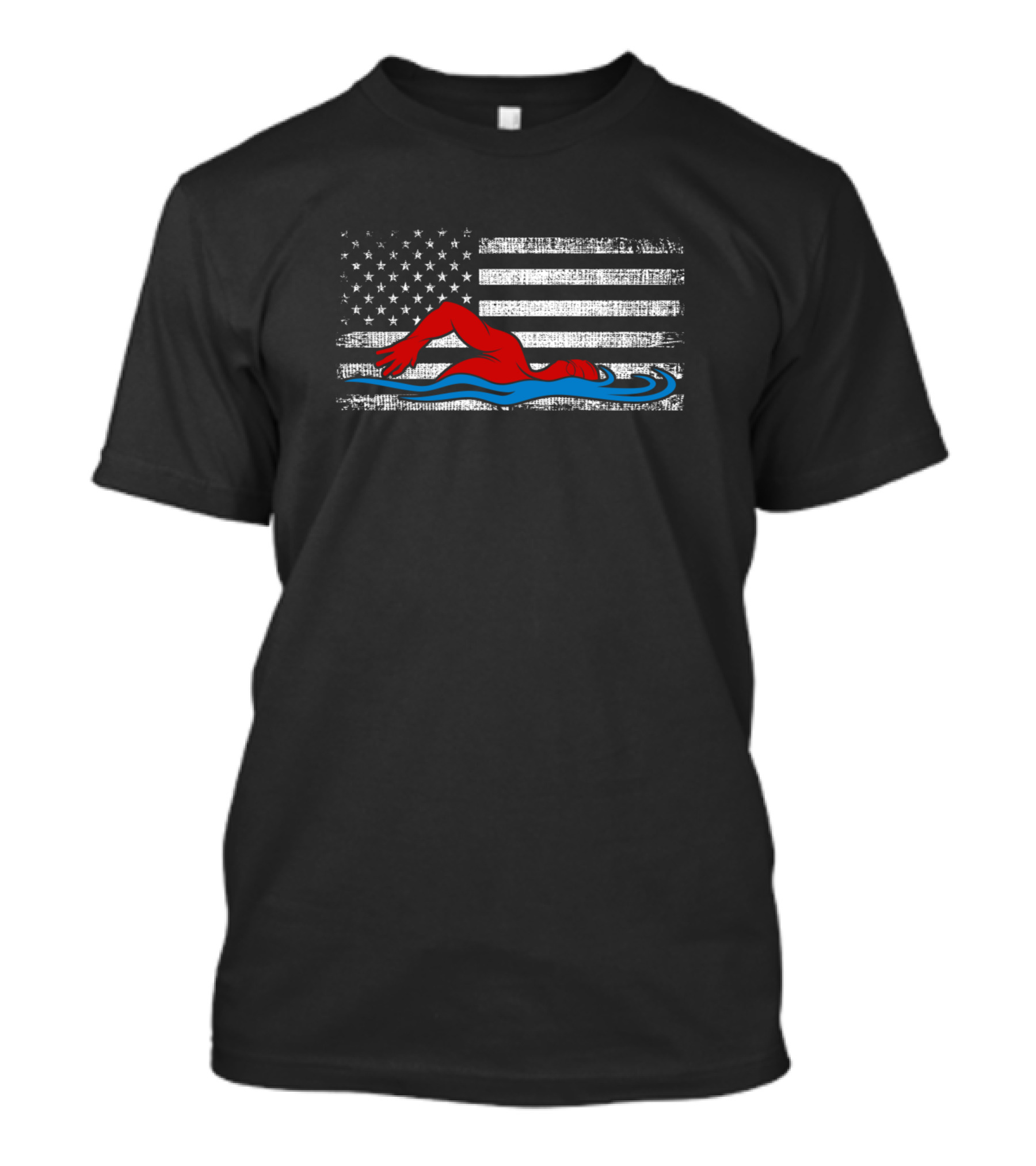 American Flag Swimmer T-Shirt